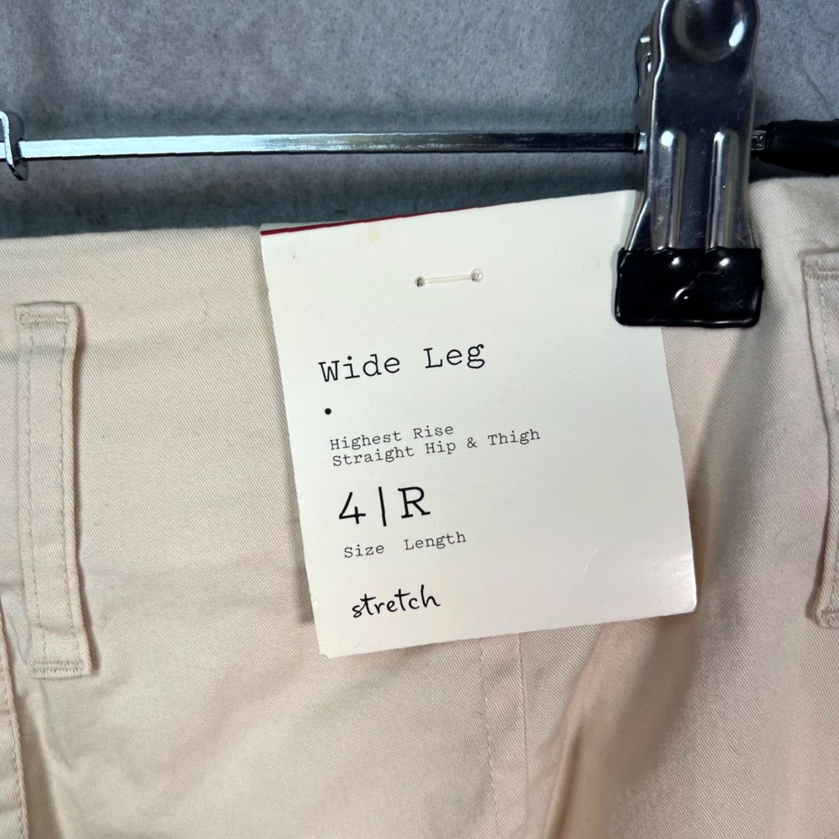 Vintage A New Day Womens Pant Cargo Wide-Leg Beige Stretch Cotton Blend High Rise 4R Size 27" / US 4 / IT 40 - 4 Thumbnail