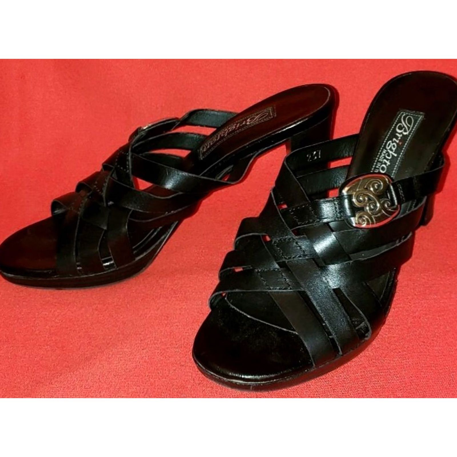 Brighton Brighton Vista Heeled Sandals Black Leather 3.25" Heel Women's Size US 4 / IT 34 - 2 Thumbnail