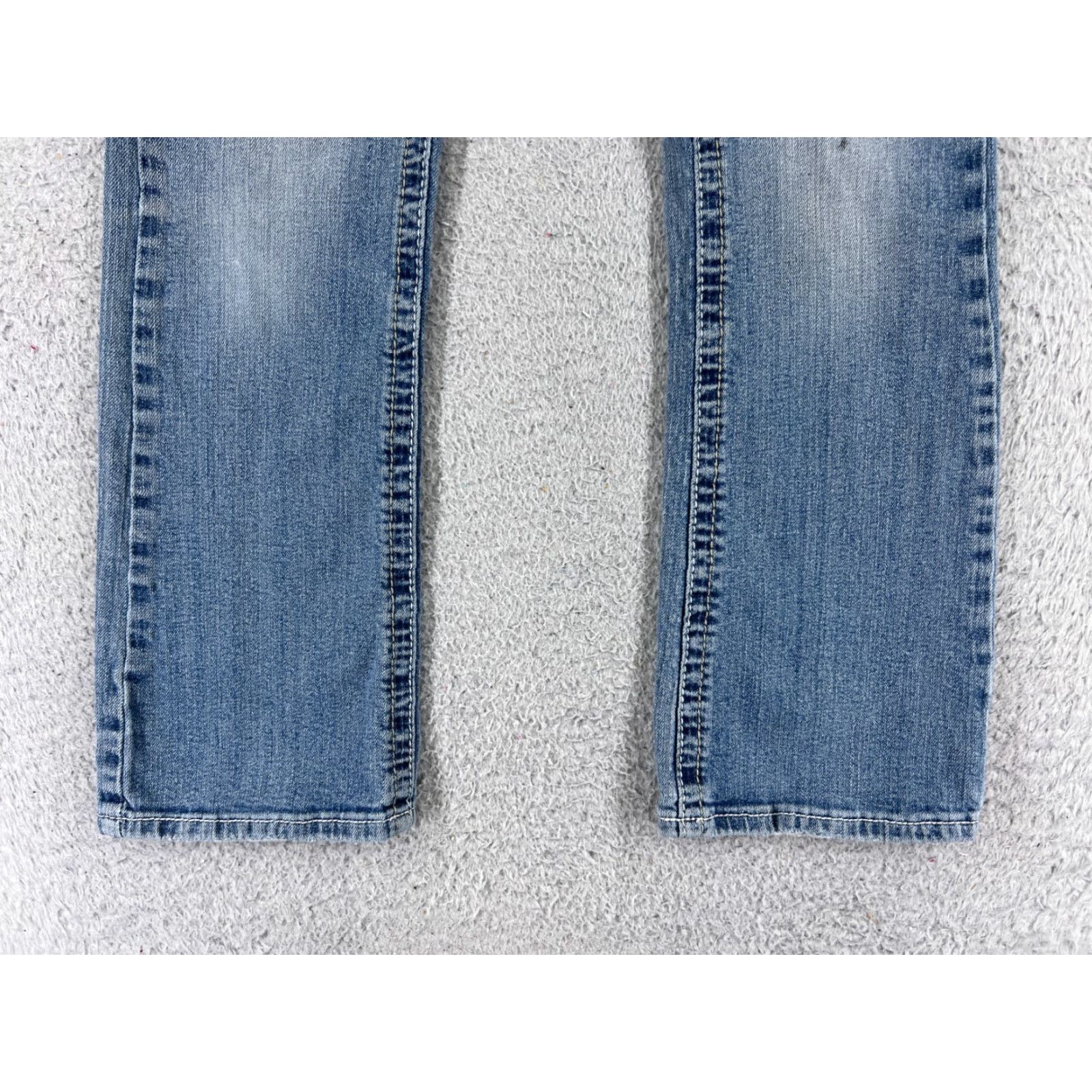 Vintage Maurices Jeans Womens Bootcut Denim Blue Cotton Low Rise 26 in 26x28 5-Pocket Embroidered Regular Stretch Size 25" / US 0 / IT 36 - 2 Thumbnail