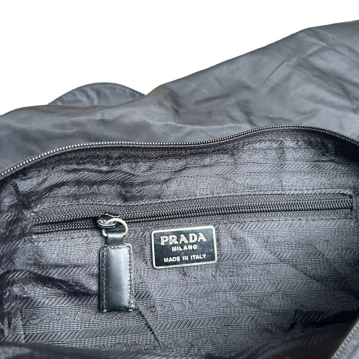 Prada Prada Triangle Logo Double Pocket Nylon Shoulder Bag Size ONE SIZE - 9 Thumbnail