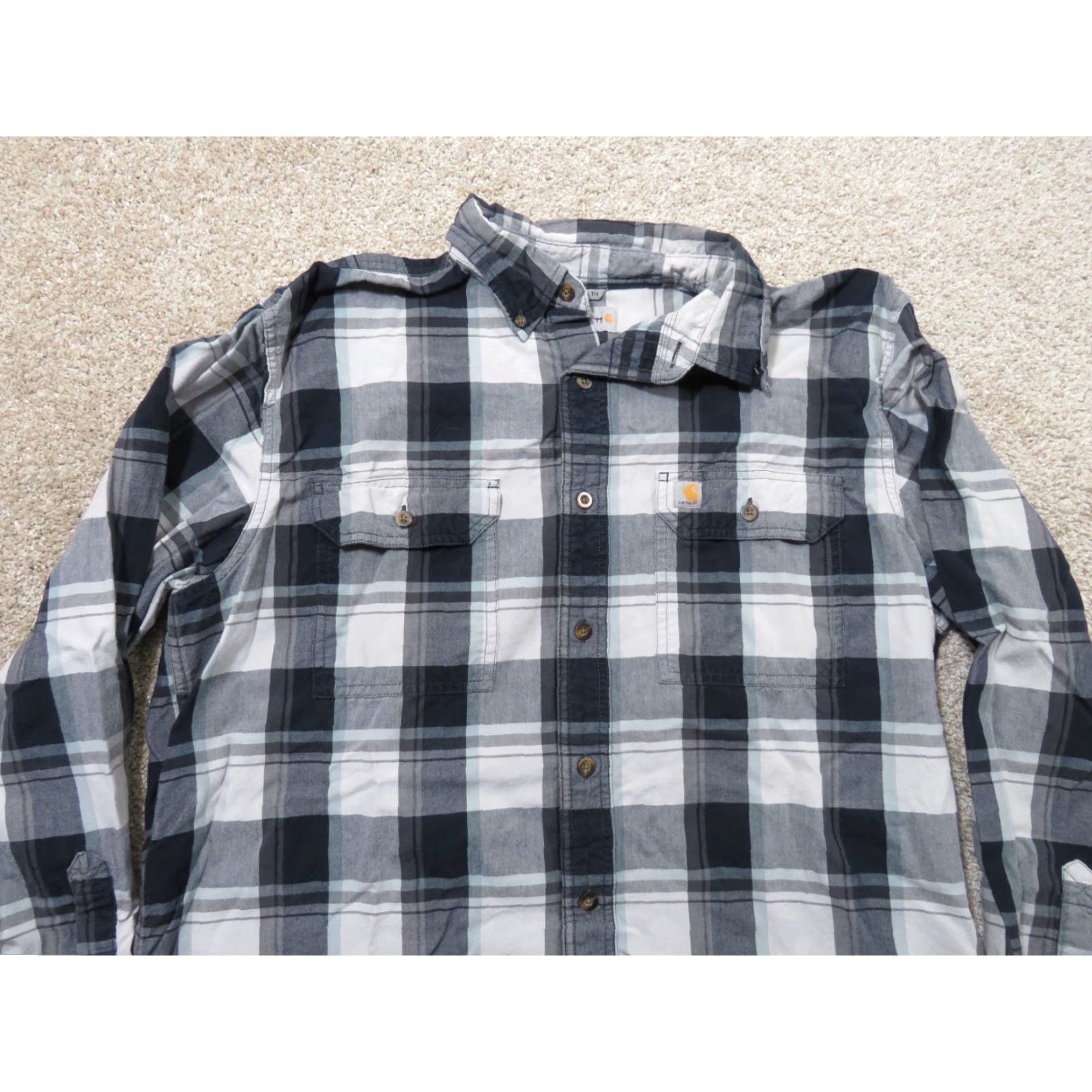 Carhartt Carhartt Shirt Men’s Original Fit L Black White Plaid Button-Up Workwear Shirt Size US L / EU 52-54 / 3 - 3 Thumbnail