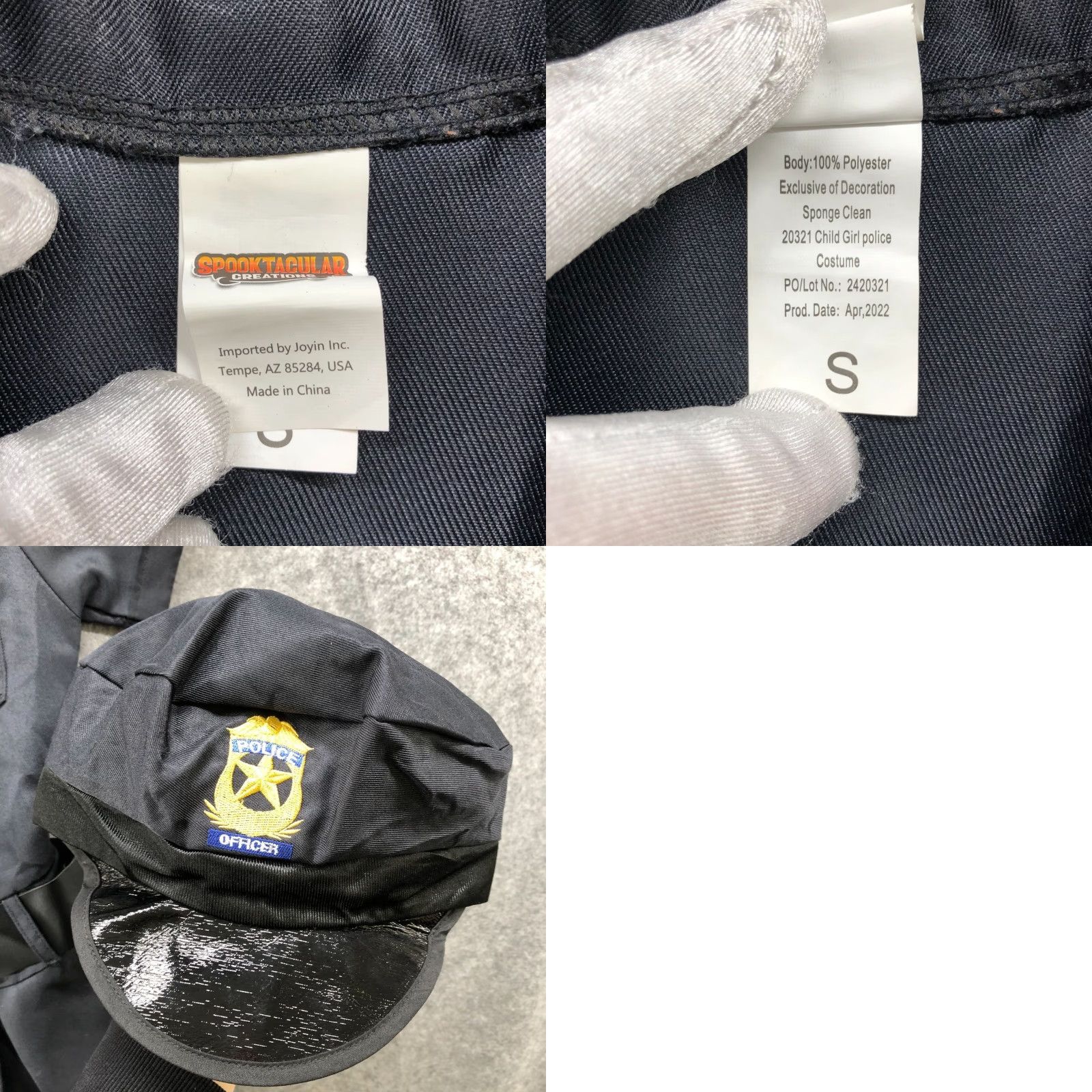 Vintage Spooktacular Creations Police Costume Dress Full Outfit Girls 6-7 S 5/6-7 Blue Elastic Polyester Dress Occupations Theme Womens (maybe "Girls") Size ONE SIZE - 8 Thumbnail