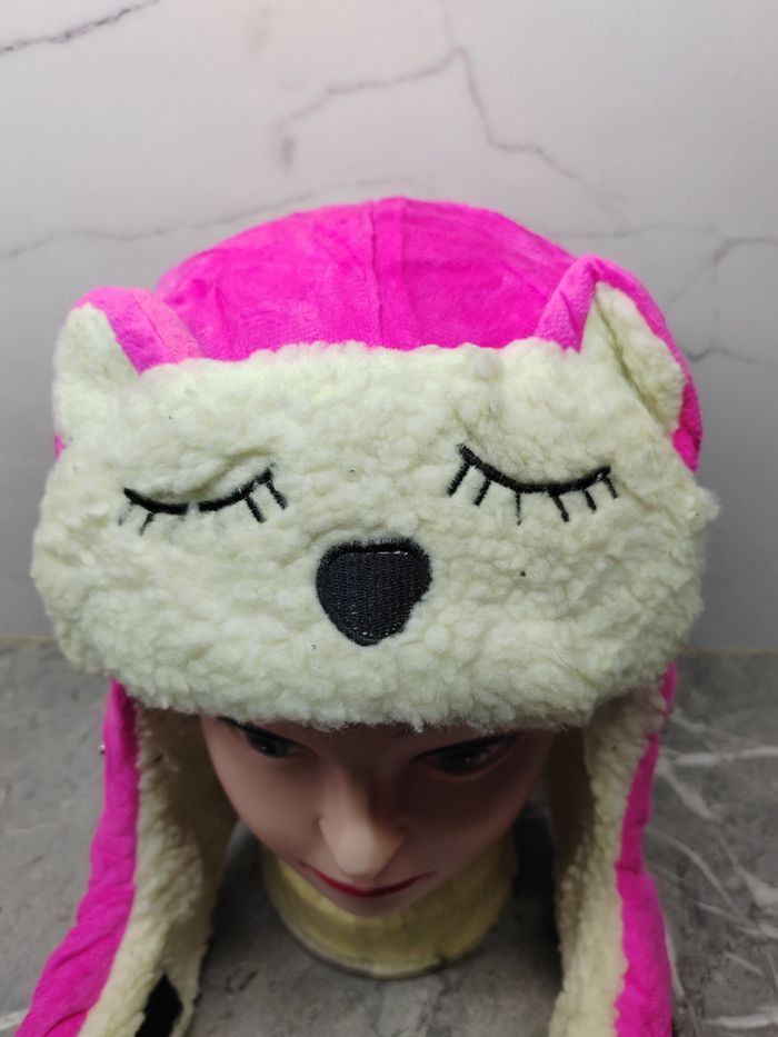 Japanese Brand Vintage Y2k Cartoon Fleece Earflap Rare Cap Hat Size ONE SIZE - 3 Thumbnail