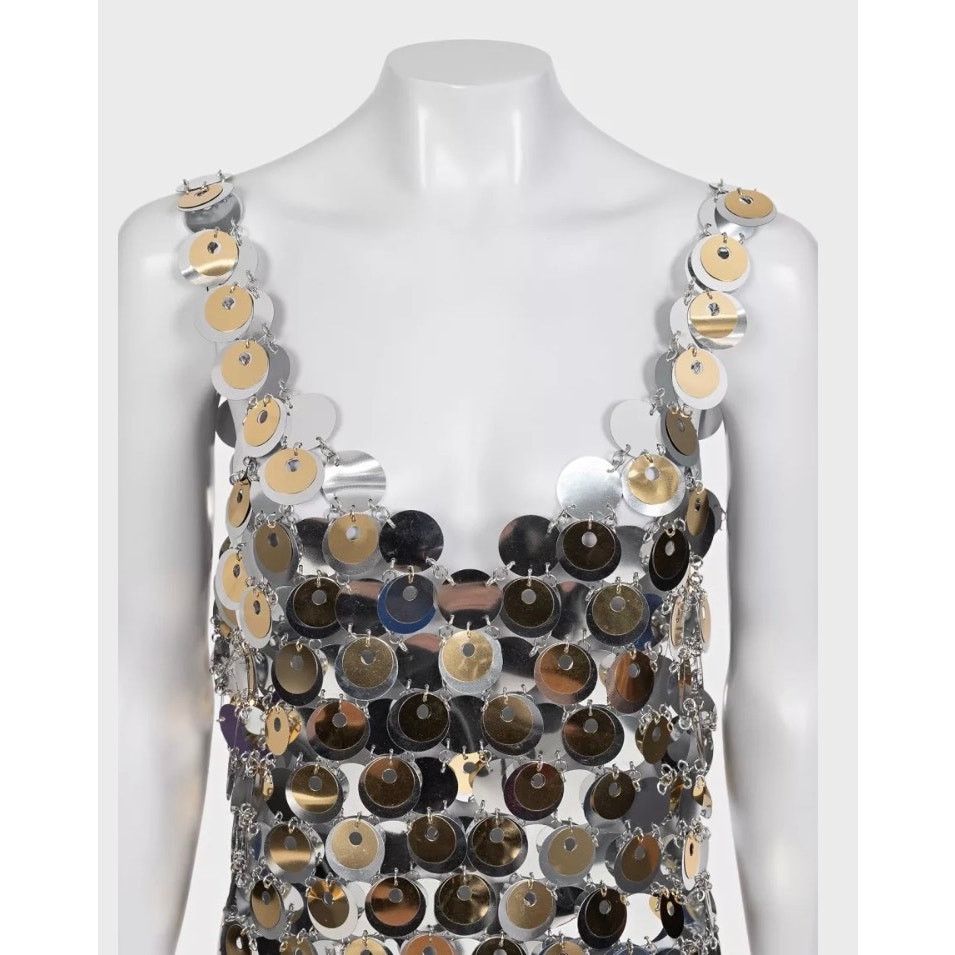 Paco Rabanne Paco Rabanne x H&M Silver Metal Dress - Size XL Size XL / US 12-14 / IT 48-50 - 4 Thumbnail