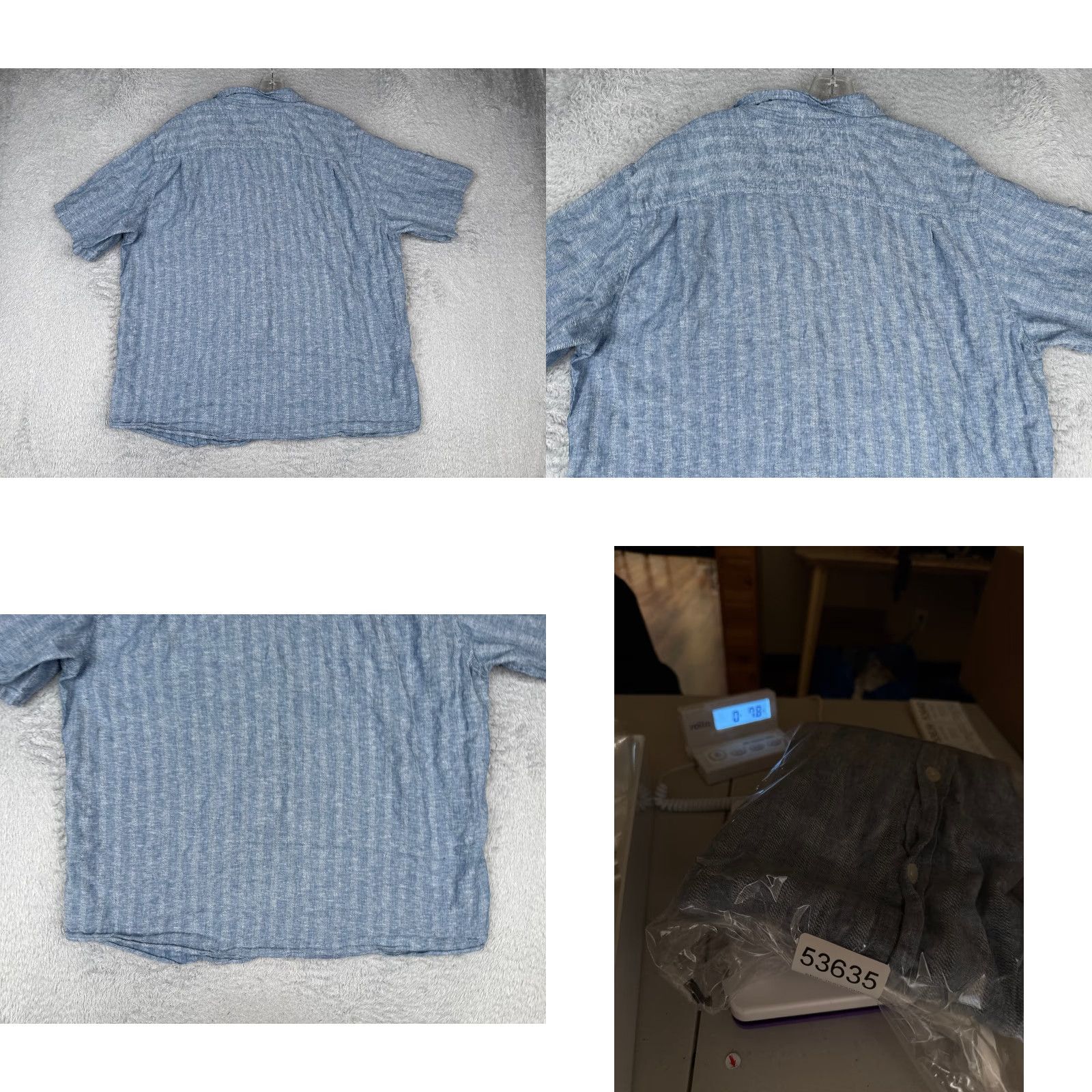 Weatherproof VINTAGE Weatherproof Shirt Weatherproof Vintage Shirt Adult 2XL Blue Stripe Button Up Linen Hawaiian Size US XXL / EU 58 / 5 - 9 Thumbnail
