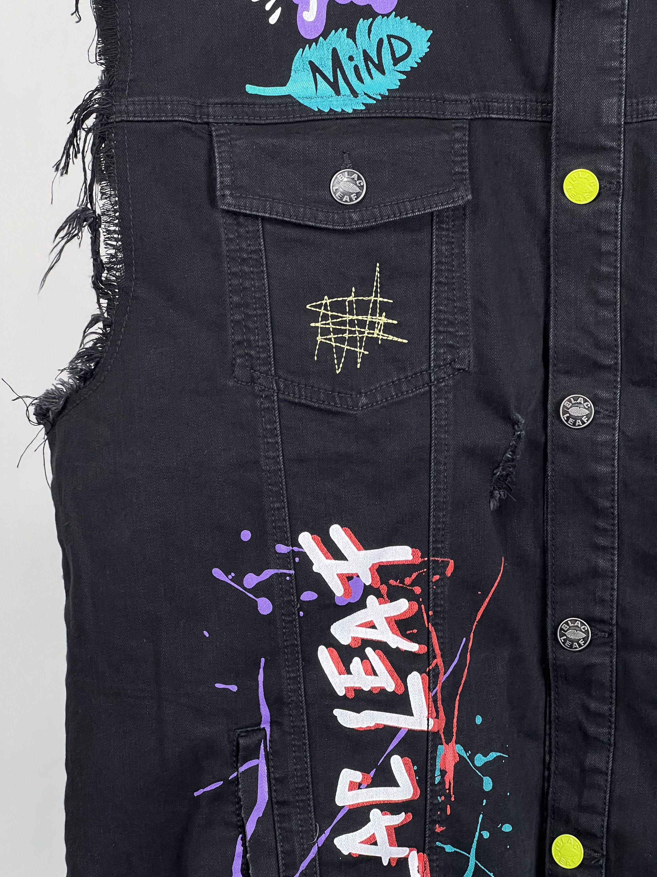 Other Blac Leaf EXPAND YOUR MIND Denim Sleeveless Vest Size US XXL / EU 58 / 5 - 7 Thumbnail
