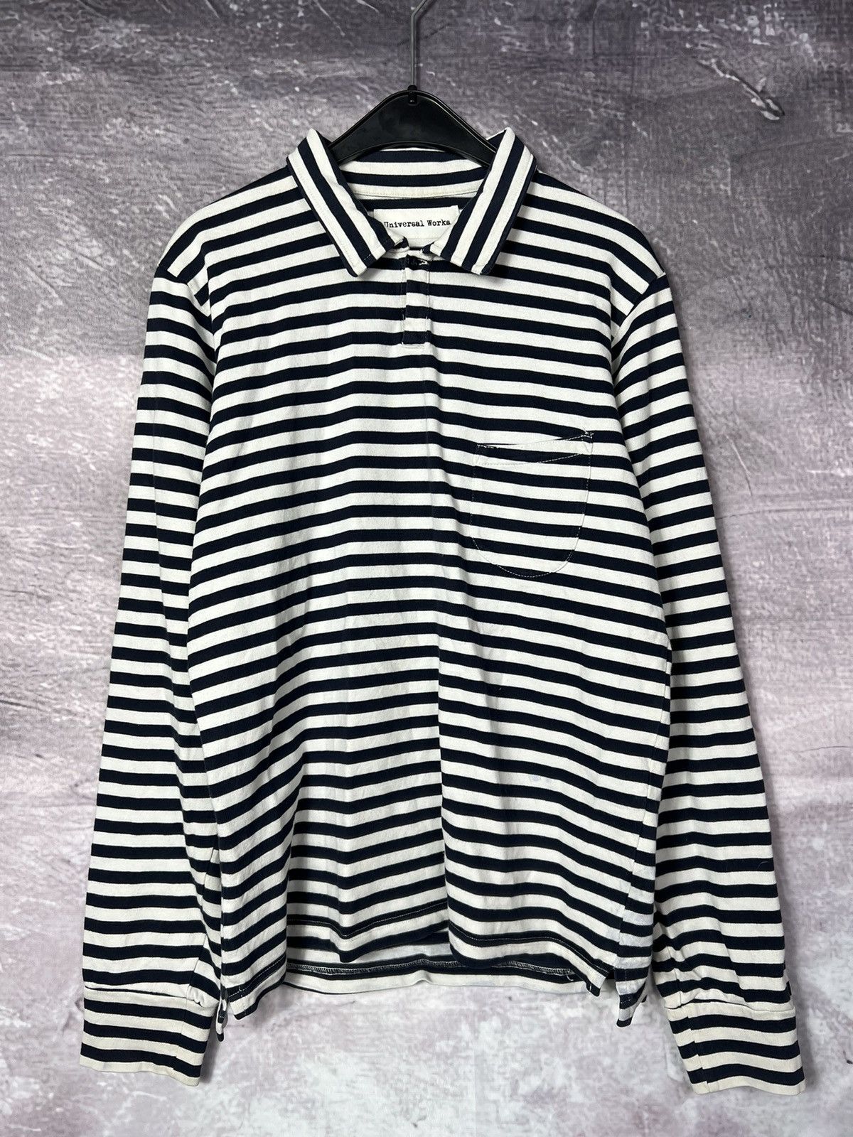 Universal Works Universal Works Stripped Pocket Longsleeve Polo Shirt Size US S / EU 44-46 / 1 - 1 Thumbnail