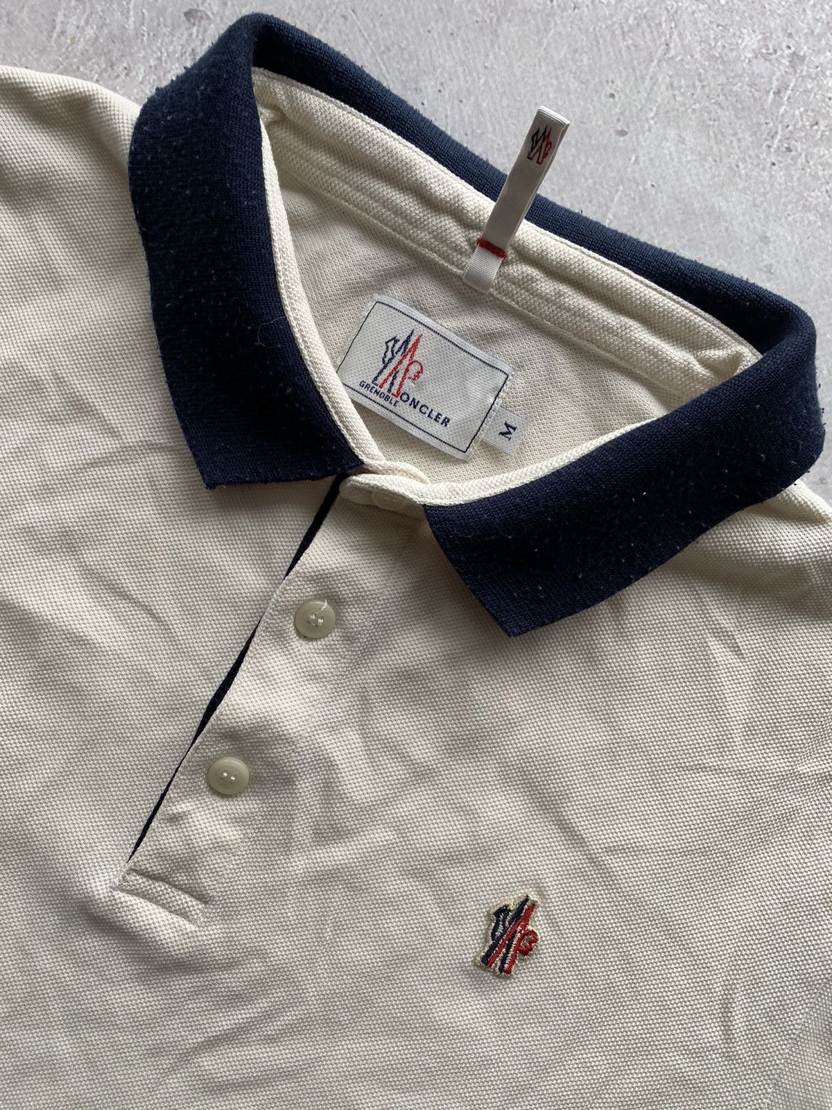Designer Moncler Grenoble Maglia Polo Navy Beige Short Sleeve Polo Size US M / EU 48-50 / 2 - 3 Thumbnail
