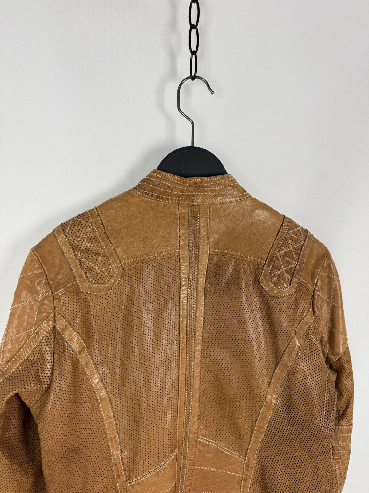 Bogner Bogner Jeans Perforation Brown Women’s Leather Jacket Size XS / US 0-2 / IT 36-38 - 12 Thumbnail