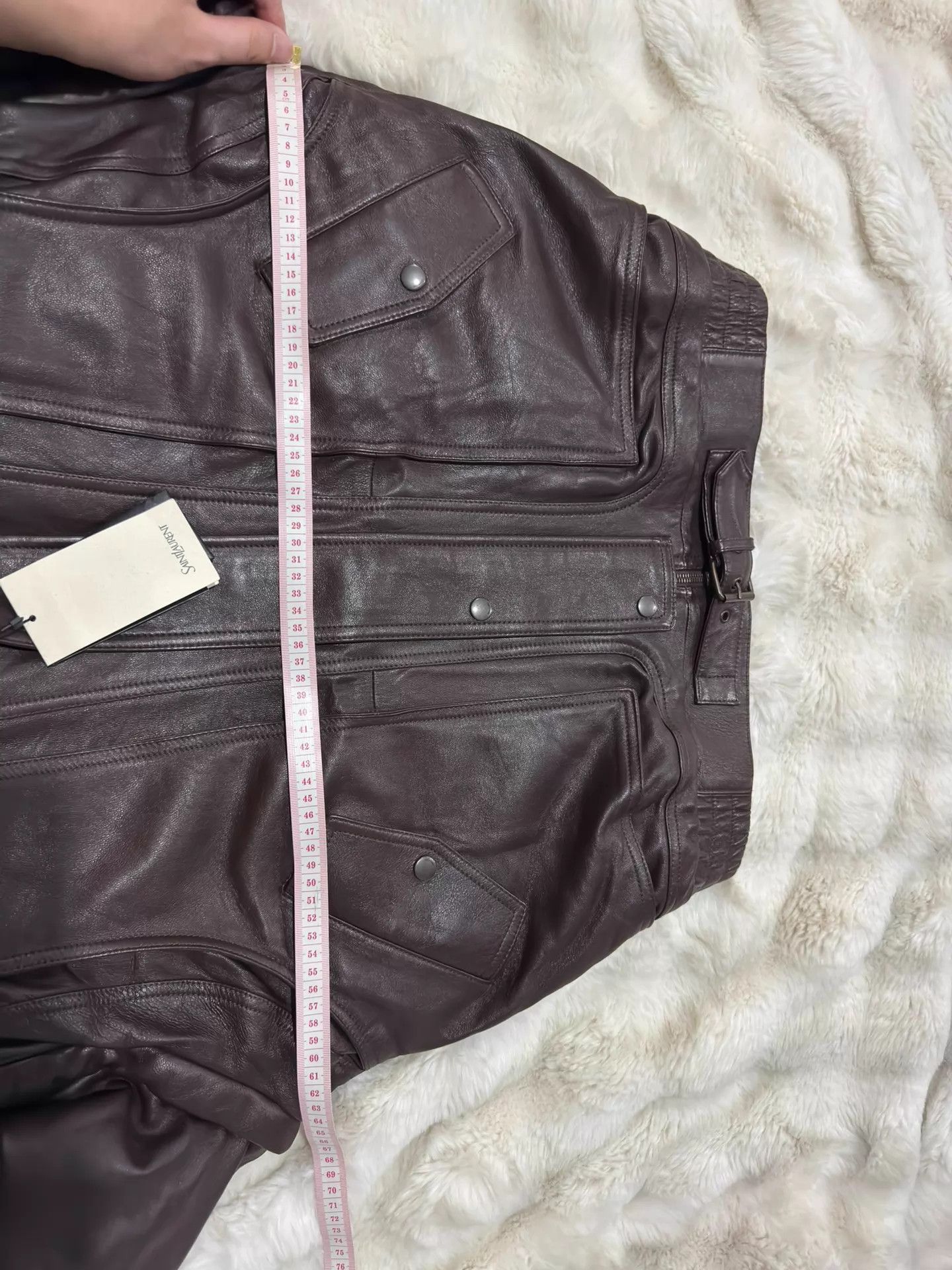 Yves Saint Laurent YSL 23 Runway Sheepskin Detachable Sleeves F36 Oversized Unisex Size XS / US 0-2 / IT 36-38 - 8 Thumbnail