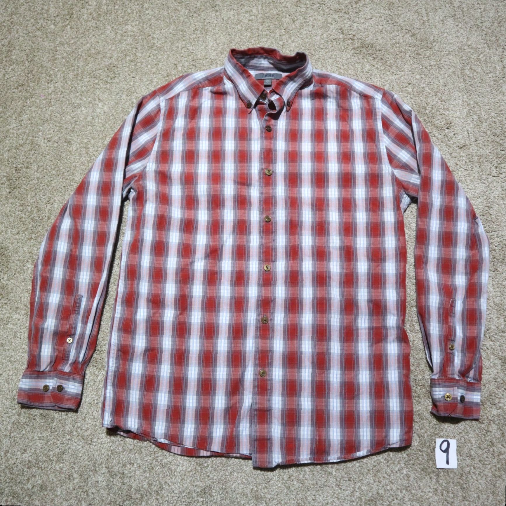 Vintage Saddlebred Shirt Button-Up Long Sleeve Adults M Red Plaid 1888 American Style Classic Fit with Pockets Men Size US M / EU 48-50 / 2 - 2 Thumbnail