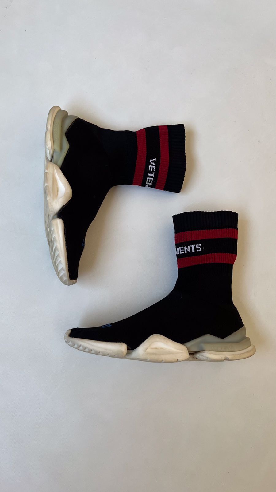 Vetements Vetements Sock Sneakers Black Red Stripe Logo Trainers Size US 7 / EU 40 - 3 Thumbnail