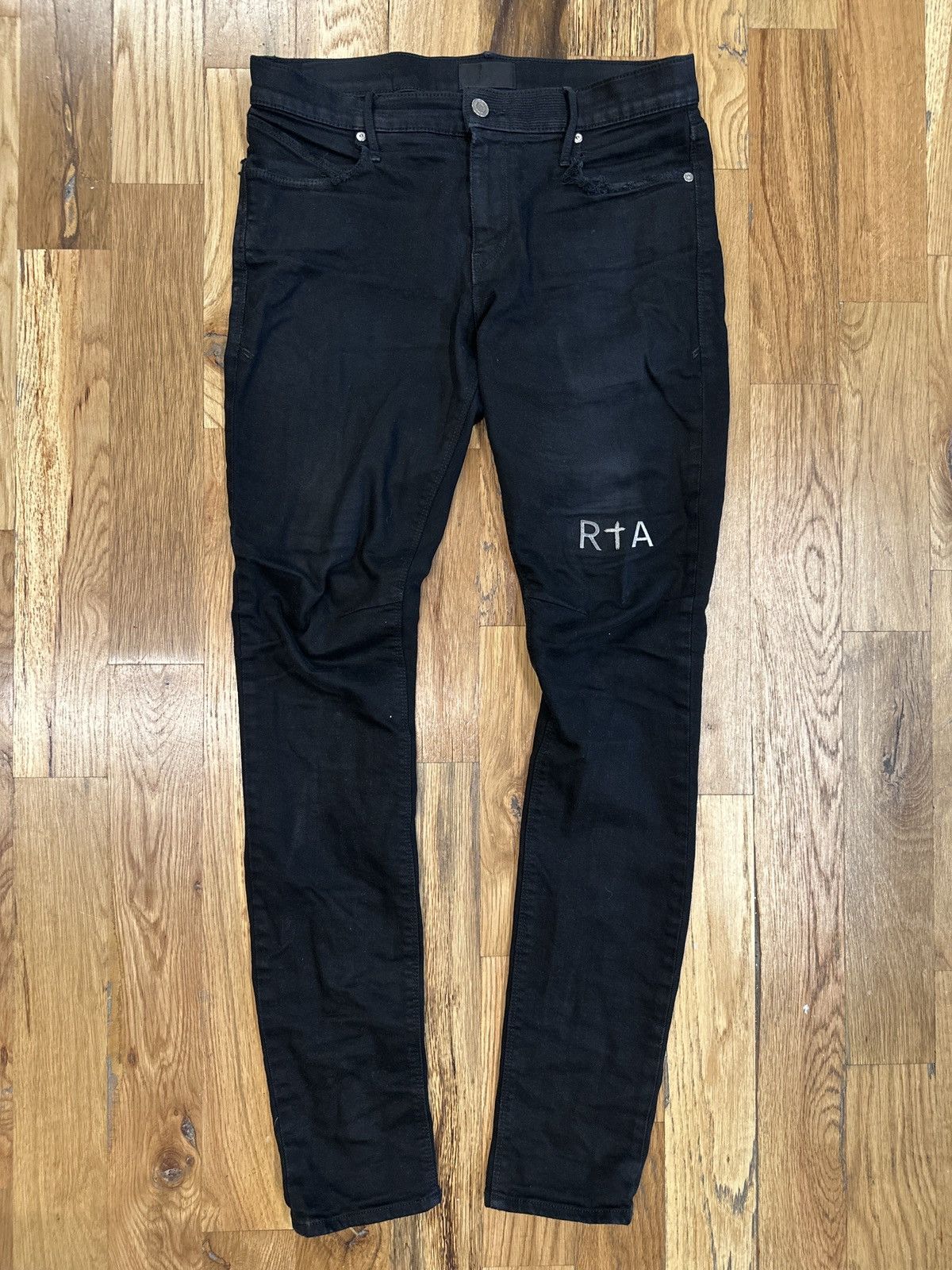 Rta RTA Small White Spell Black Denim Jeans Size 30 | Grailed