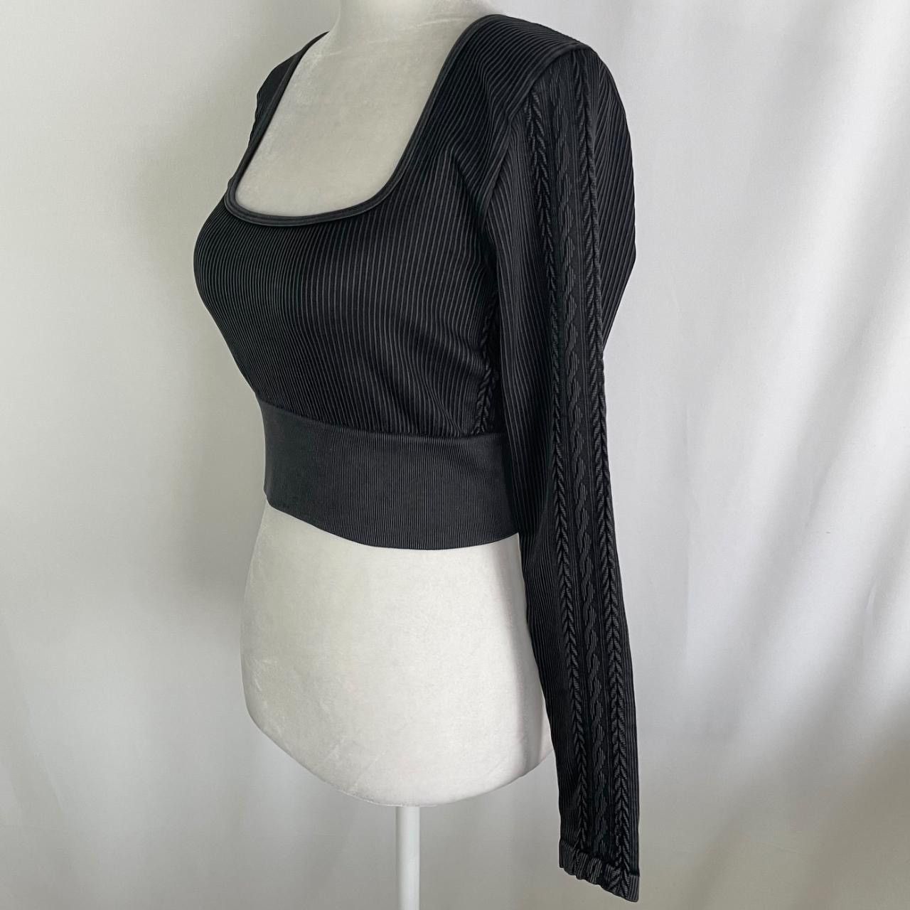 American Eagle Outfitters Aerie Seamless Square Neck Long Sleeve Cable Crop Top Size L / US 10 / IT 46 - 5 Thumbnail
