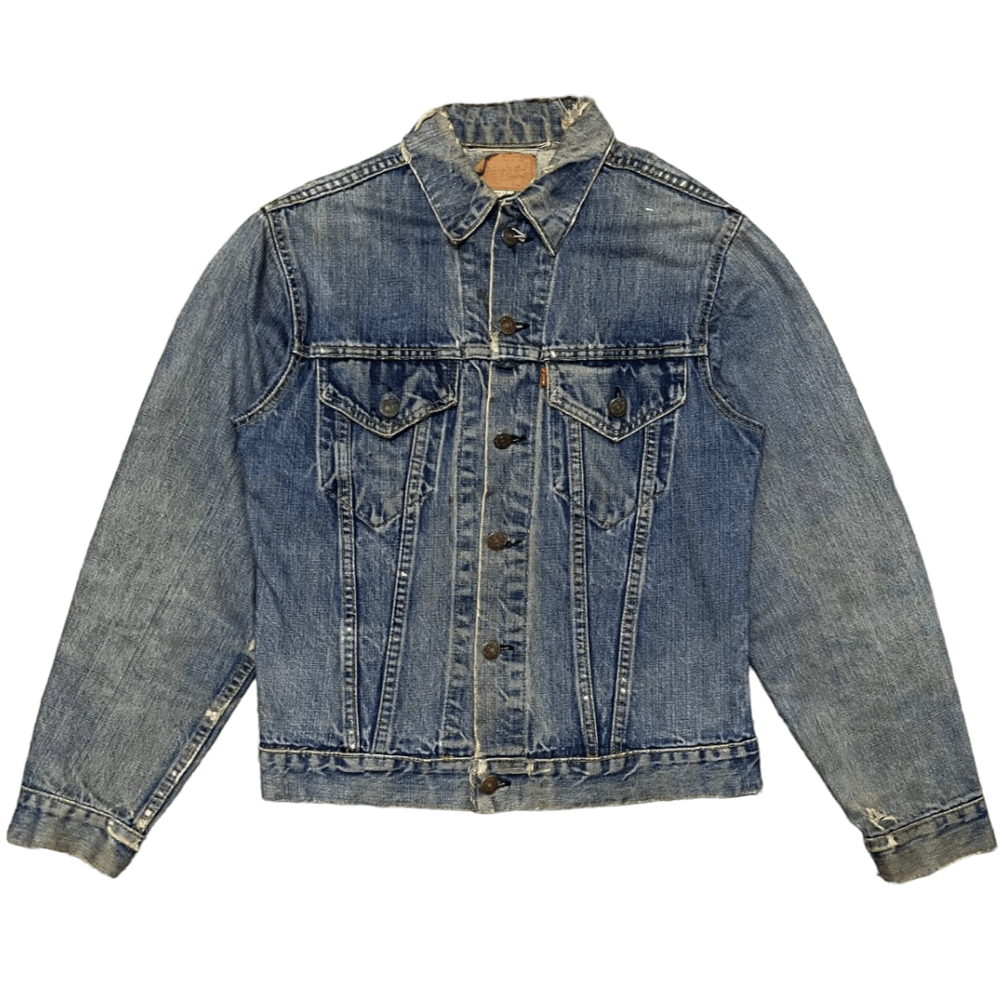 image of VTG 70's Levis Type 3 Big E Denim Jacket Trashed Distressed, Men's (Size Medium)