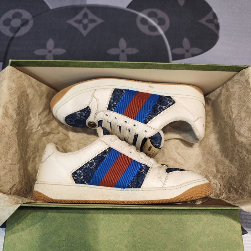 Gucci Gucci Screener Denim Fashion Sneakers for Men - Size US 6.5 / EU 39-40 - 1 Thumbnail