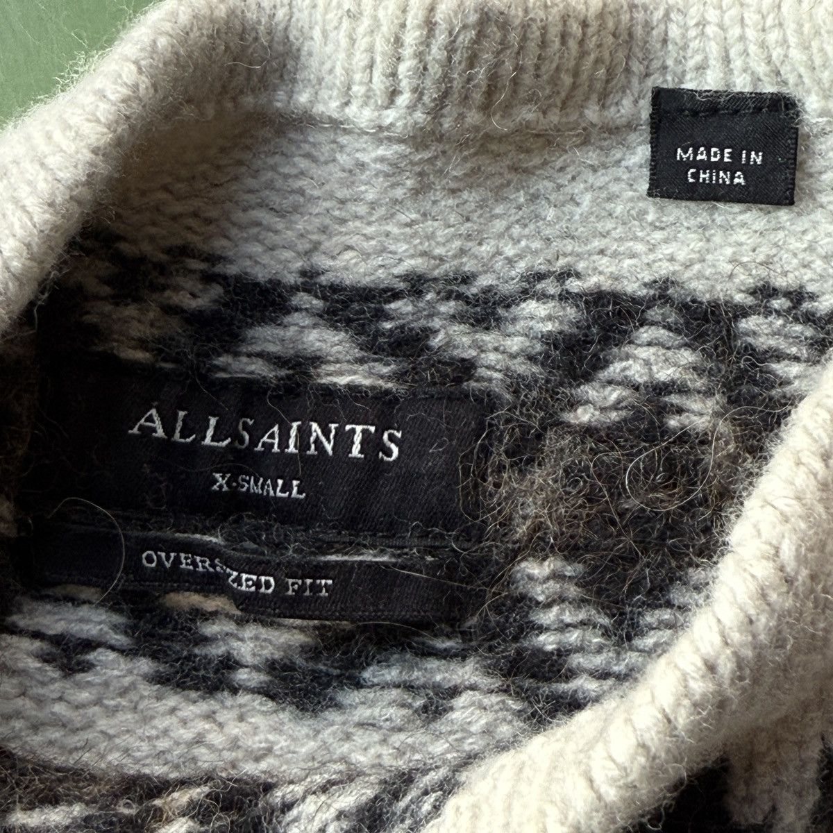 Allsaints Allsaints Wool Sweatshirt Womens XS 19.5x21 Striped Size XS / US 0-2 / IT 36-38 - 4 Thumbnail