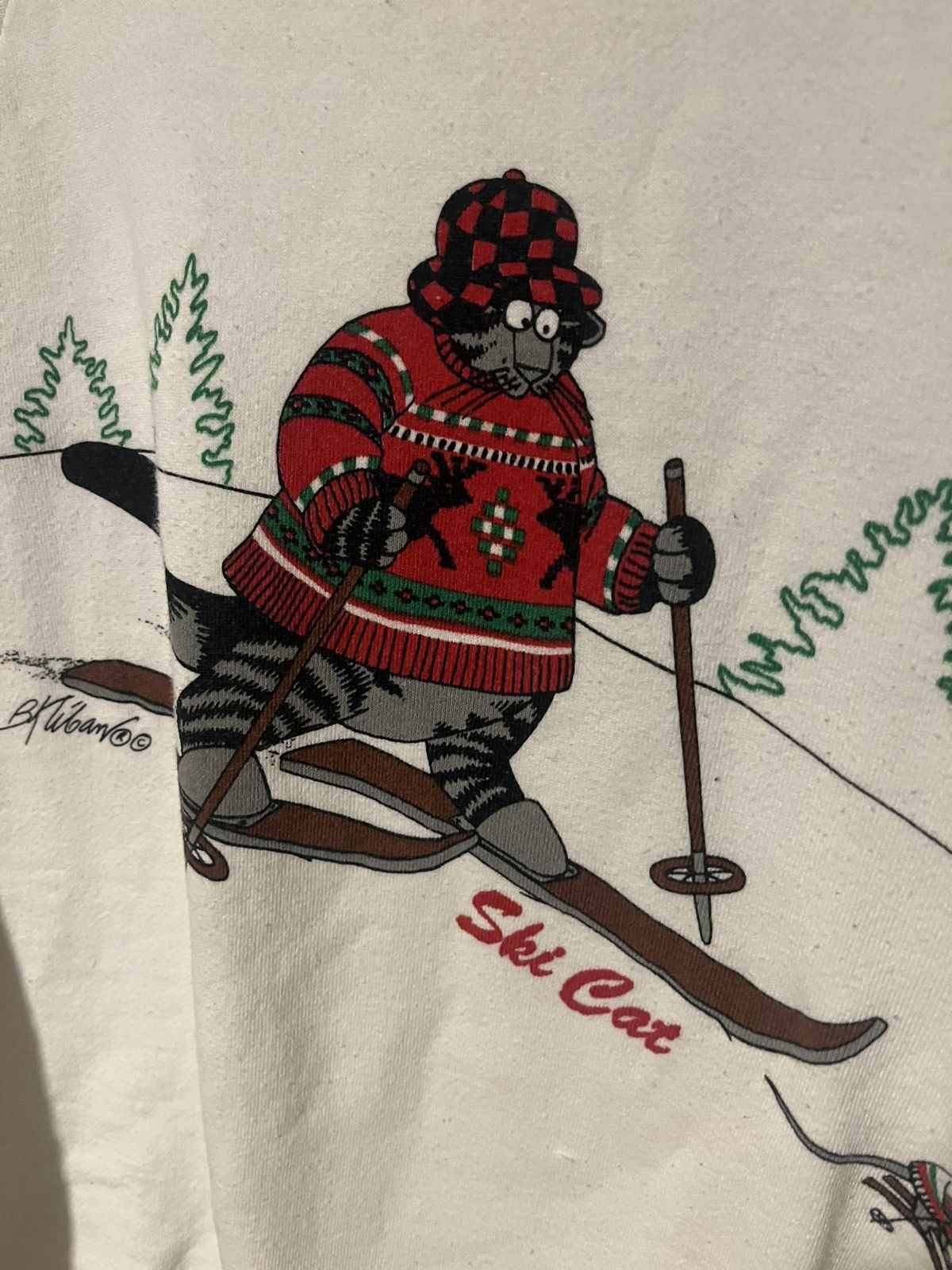 Other Vintage 80’s made in USA Crazy Shirts Kliban Cat Ski sweater Size US XS / EU 42 / 0 - 3 Thumbnail