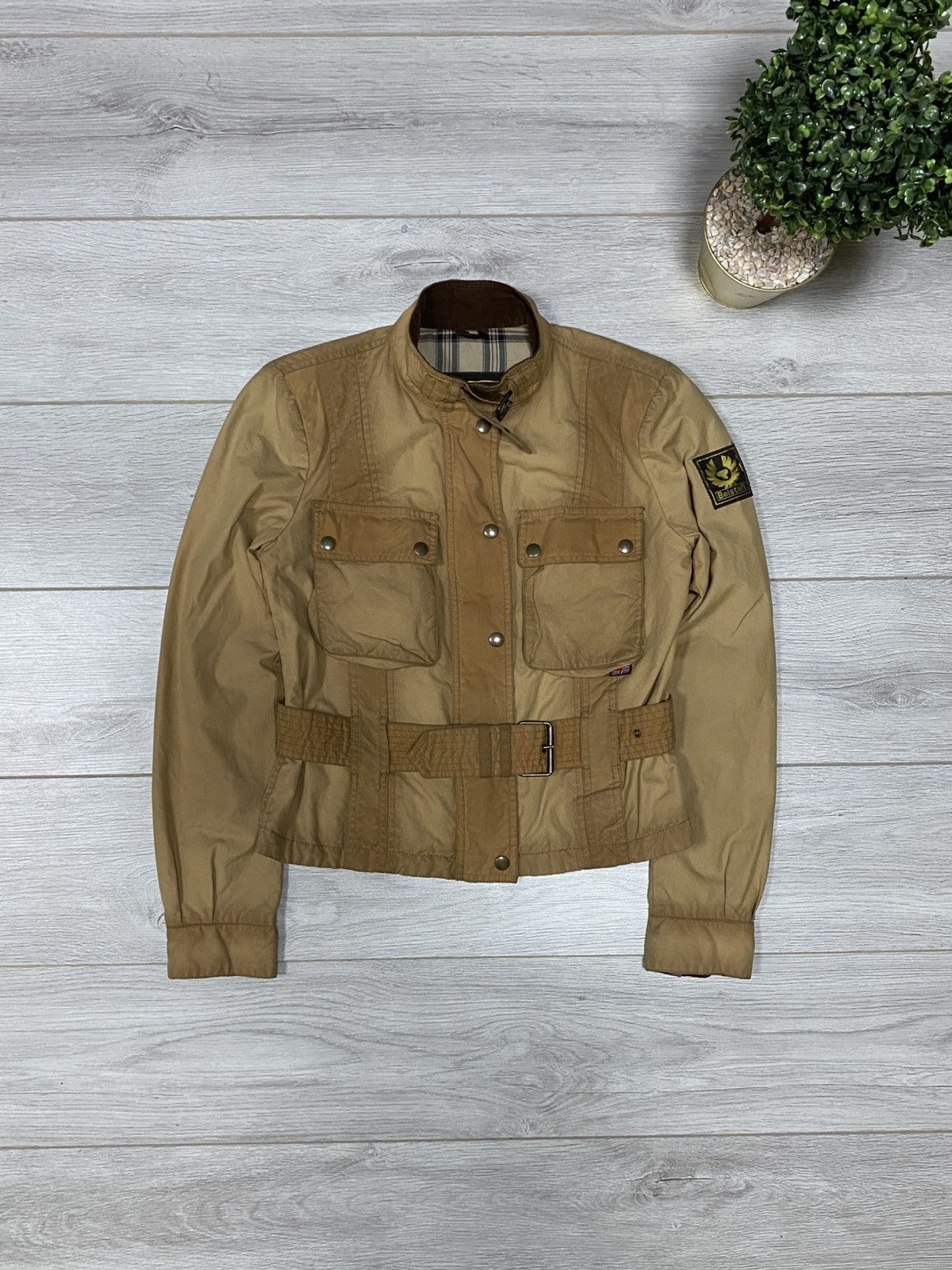 Belstaff waxed tape vintage gold label zip jacket