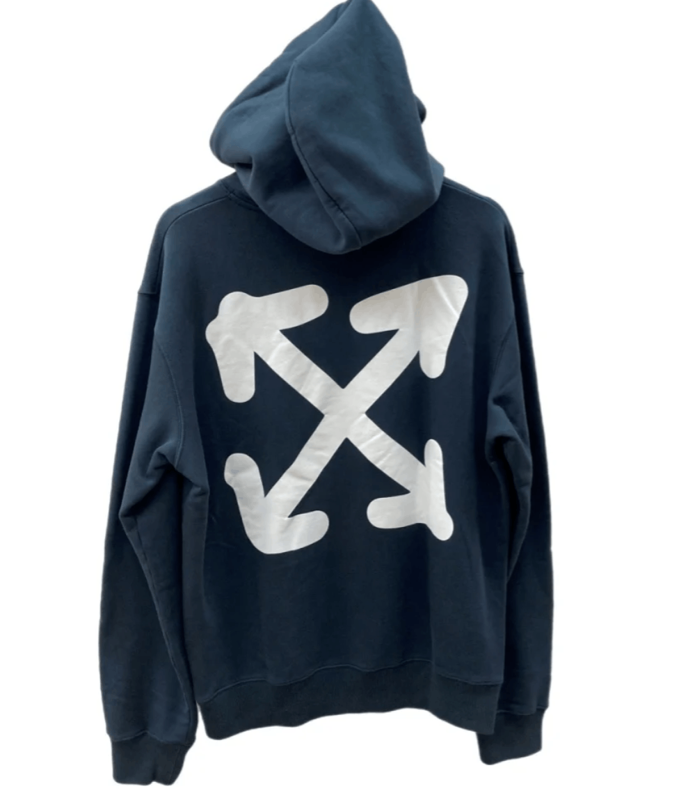 【Off-White】Face Arrow Slim Hoodie OFF-WHITE Face Arrow Slim Fit Hoodie White Men's - FW24 - US