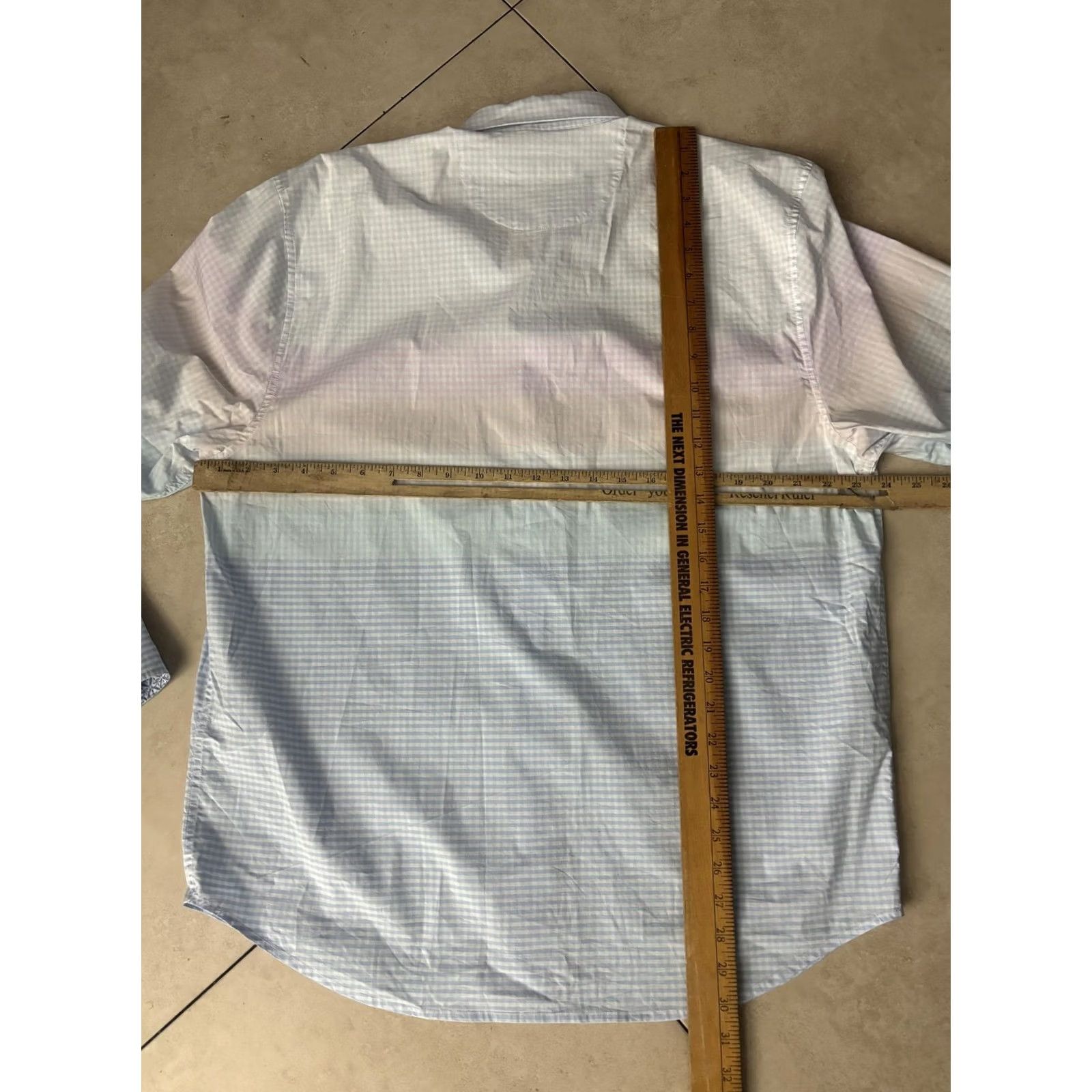 Tommy Bahama VINTAGE Tommy Bahama Shirt Mens Large Blue Sarasota Stretch Gingham Pastel Ombre Cotton Size US L / EU 52-54 / 3 - 6 Thumbnail