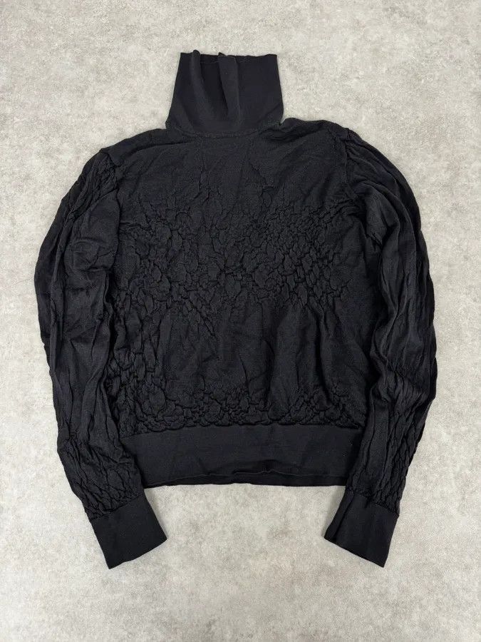 Giorgio Armani AW2019 Giorgio Armani Grey Crumbled Wool Turtleneck Size S / US 4 / IT 40 - 1 Thumbnail