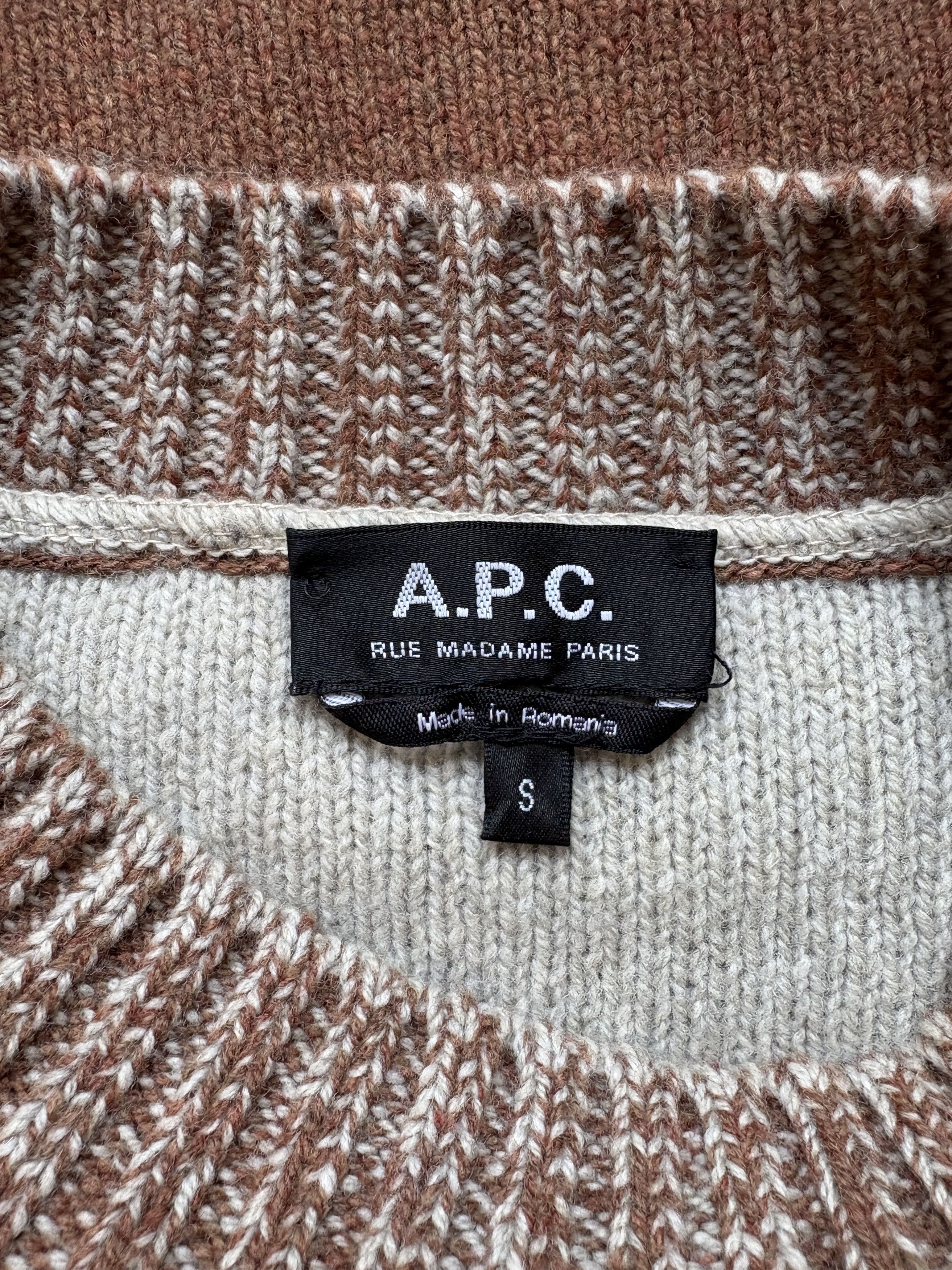 A.P.C. ⚡️QUICK SALE⚡️A.P.C. Brown/Beige Patterned Wool Knit Sweater Size US S / EU 44-46 / 1 - 3 Thumbnail