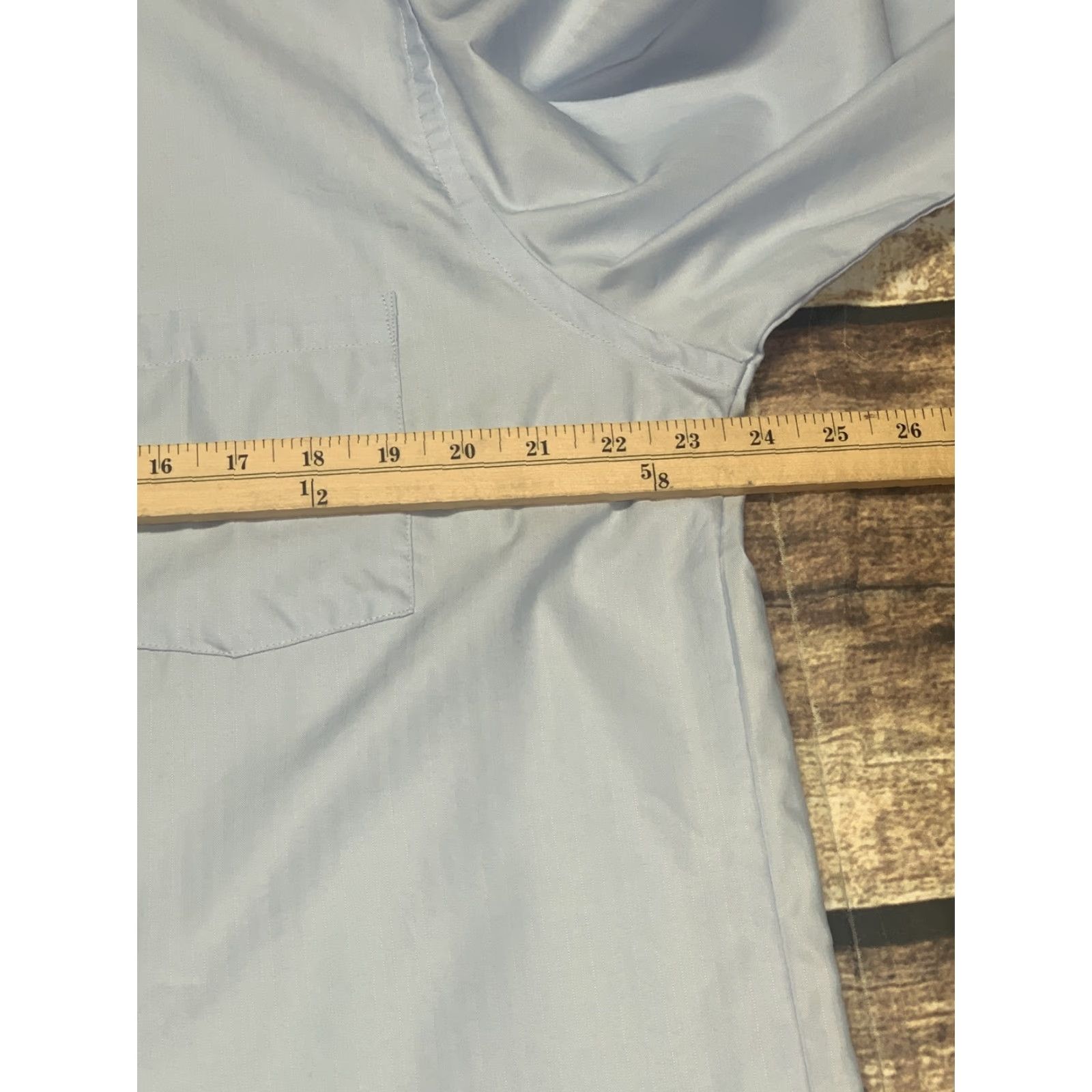 Van Heusen Van Heusen Blue Long Sleeve Men Dress Shirt Wrinkle Free Fitted 16 1/2 32/33 Size 42R - 3 Thumbnail