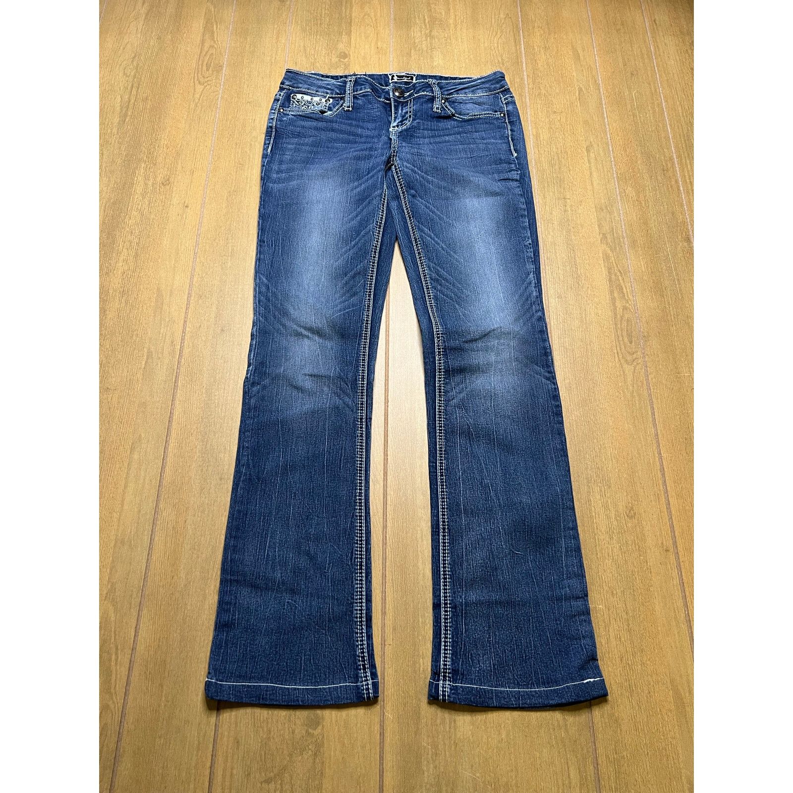 Vintage Soundgirl Y2K Rhinestone Bootcut Jeans Low Rise Womens 29 Size 29" - 1 Thumbnail