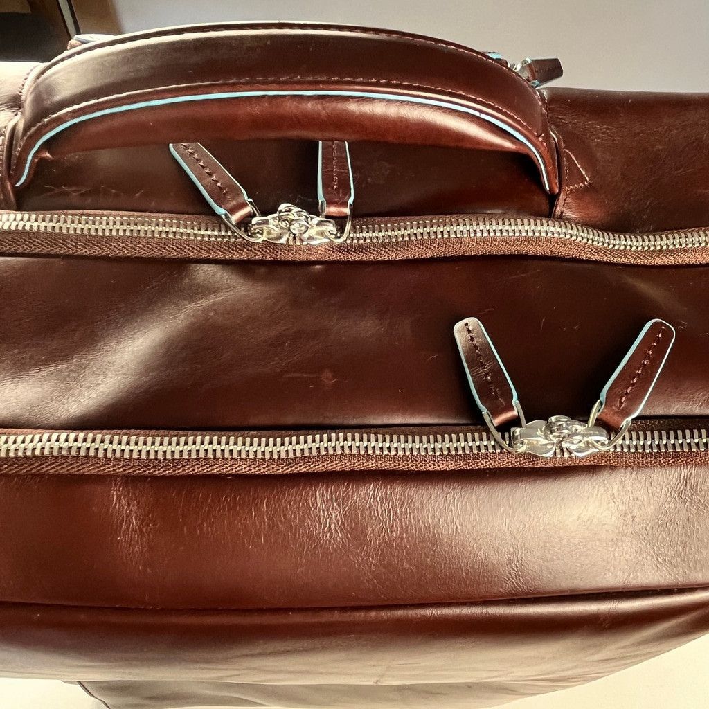 Piquadro Piquadro Leather Rolling Carry-On Cabin Suitcase Brown Size ONE SIZE - 12 Thumbnail
