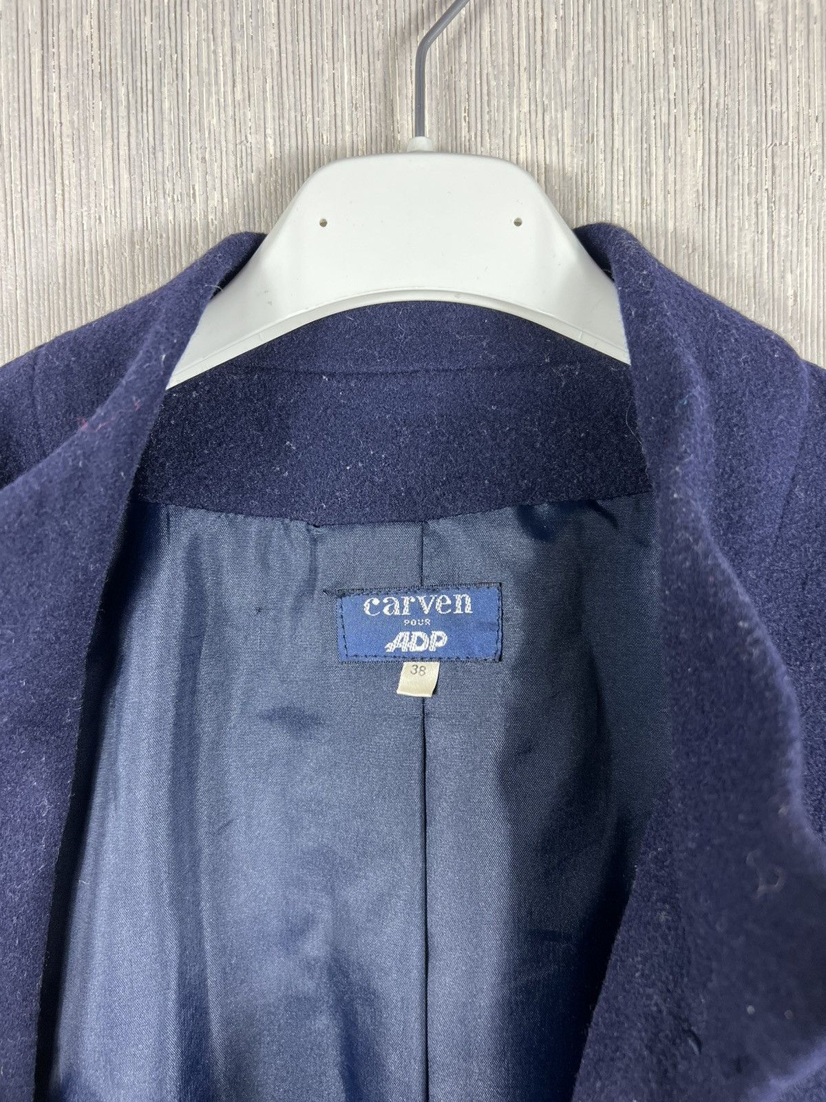 Carven Vintage Carven pour ADP France wool navy archive long coat Size S / US 4 / IT 40 - 13 Thumbnail