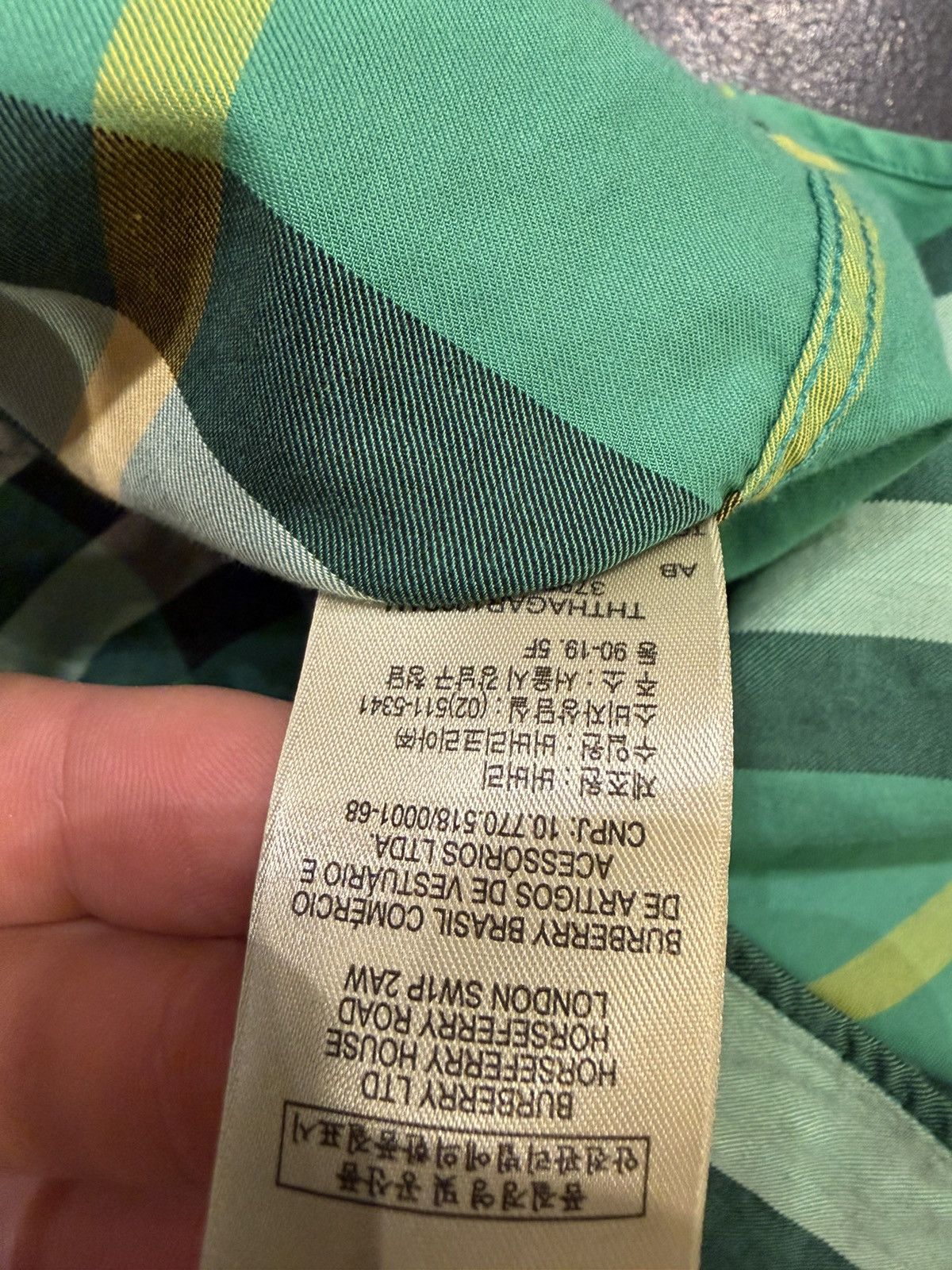 Burberry Burberry Brit Green Plaid Button Down Shirt Size US L / EU 52-54 / 3 - 4 Thumbnail