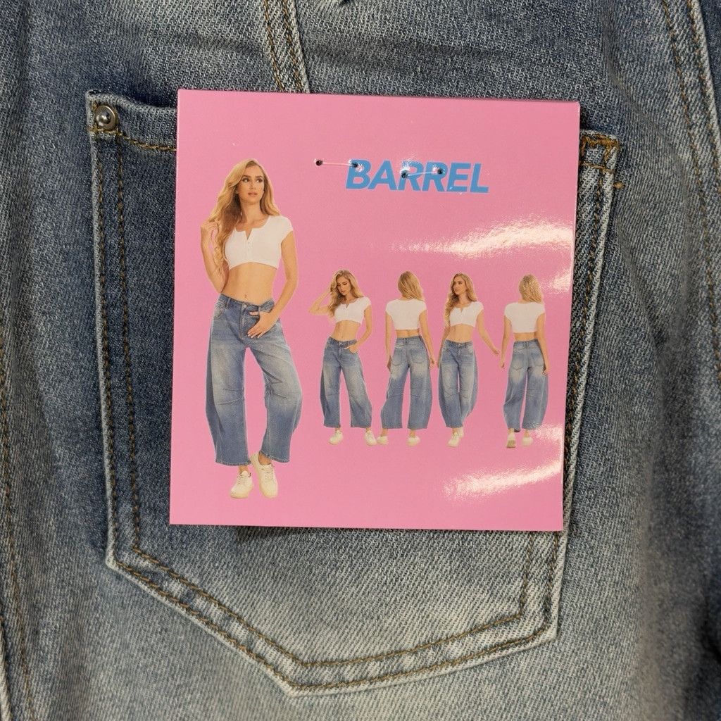 Other NWT Telepatia Wide Barrel Leg Jeans Sz 5/27 Y2K Low Rise Den Size 27" / US 4 / IT 40 - 10 Thumbnail