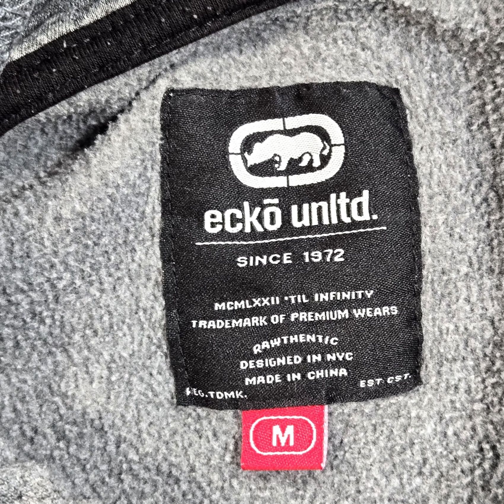 Ecko Unltd. Ecko Unltd Hoodie Mens Medium Gray Graphic Fleece Pullover Rhino Logo Sweatshirt Size US M / EU 48-50 / 2 - 3 Thumbnail