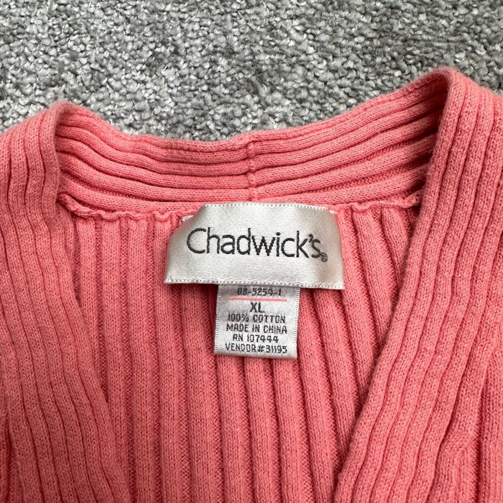 Pinko Chadwicks Womens Sweater XL Salmon Pink Short Sleeve V-Neck Knit Cotton Casual Size XL / US 12-14 / IT 48-50 - 4 Thumbnail