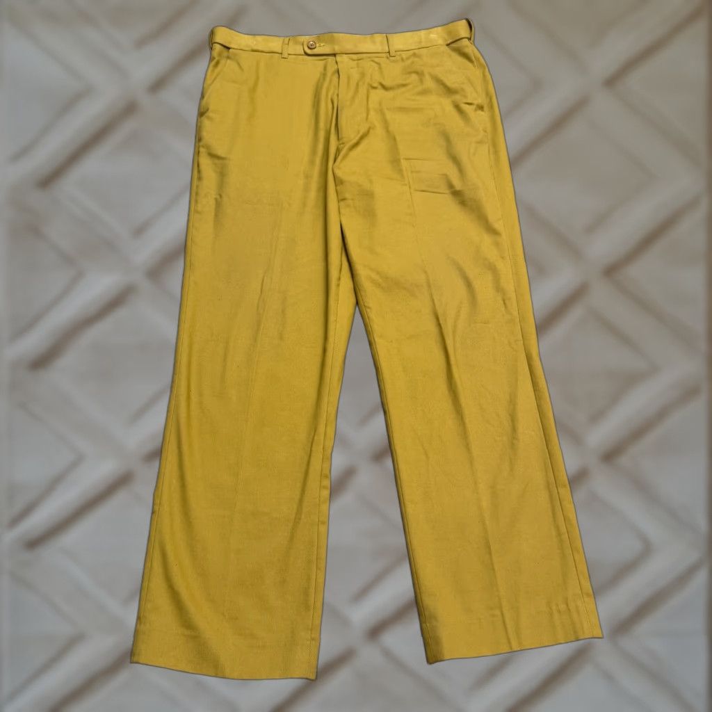 Vintage Peter Christian Cotton Chino Pants 36x28 Mustard Yellow Straight Leg Slacks Mens Size US 36 / EU 52 - 1 Thumbnail