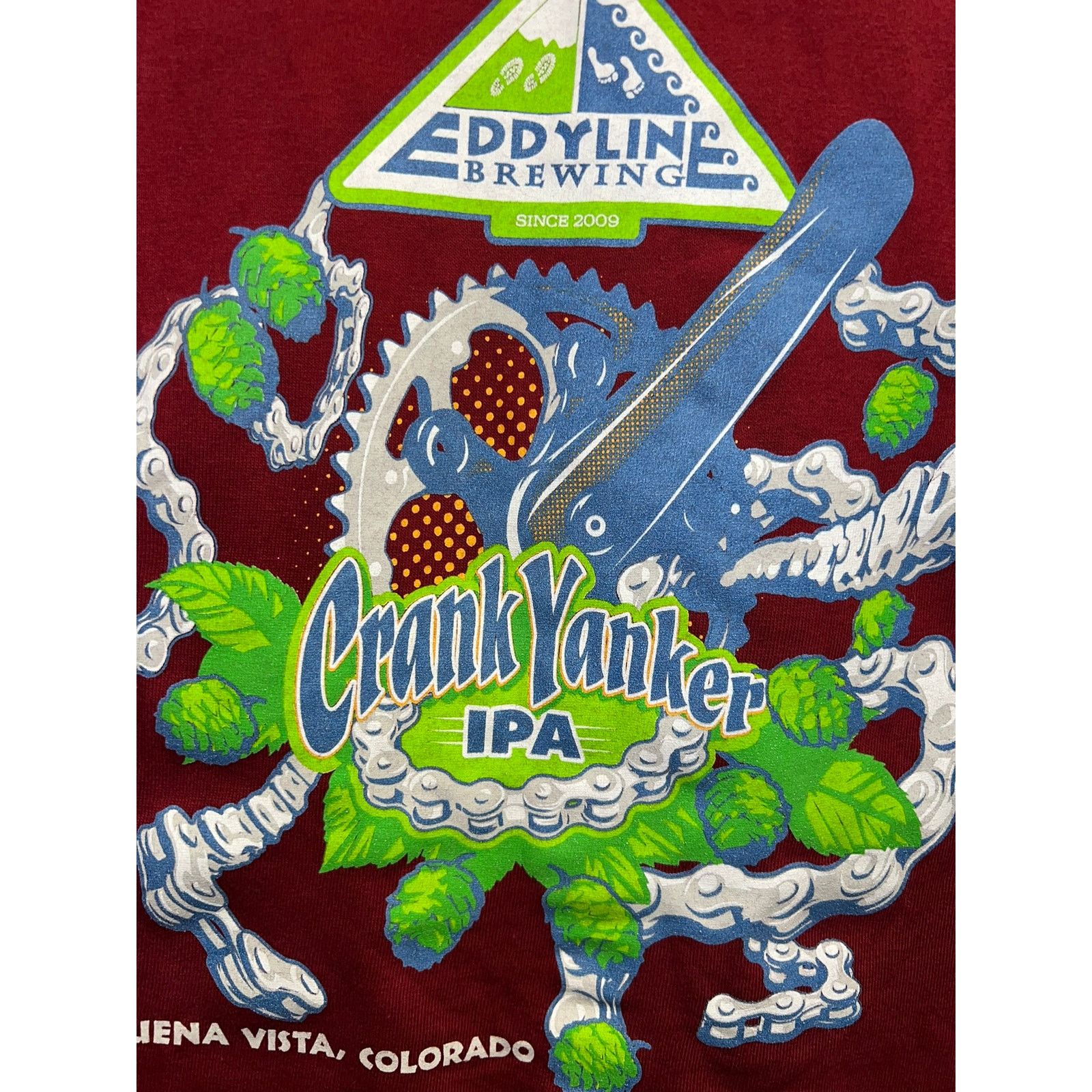 Gildan Crank Yanker IPA Shirt Eddyline Brewing Colorado Red Large Size US L / EU 52-54 / 3 - 4 Thumbnail