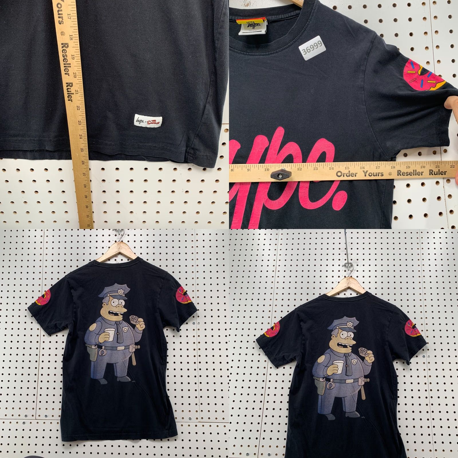 Vintage HYPE Simpson Shirt Mens Small Black Chief Wiggum TV Cartoon Size US S / EU 44-46 / 1 - 10 Thumbnail