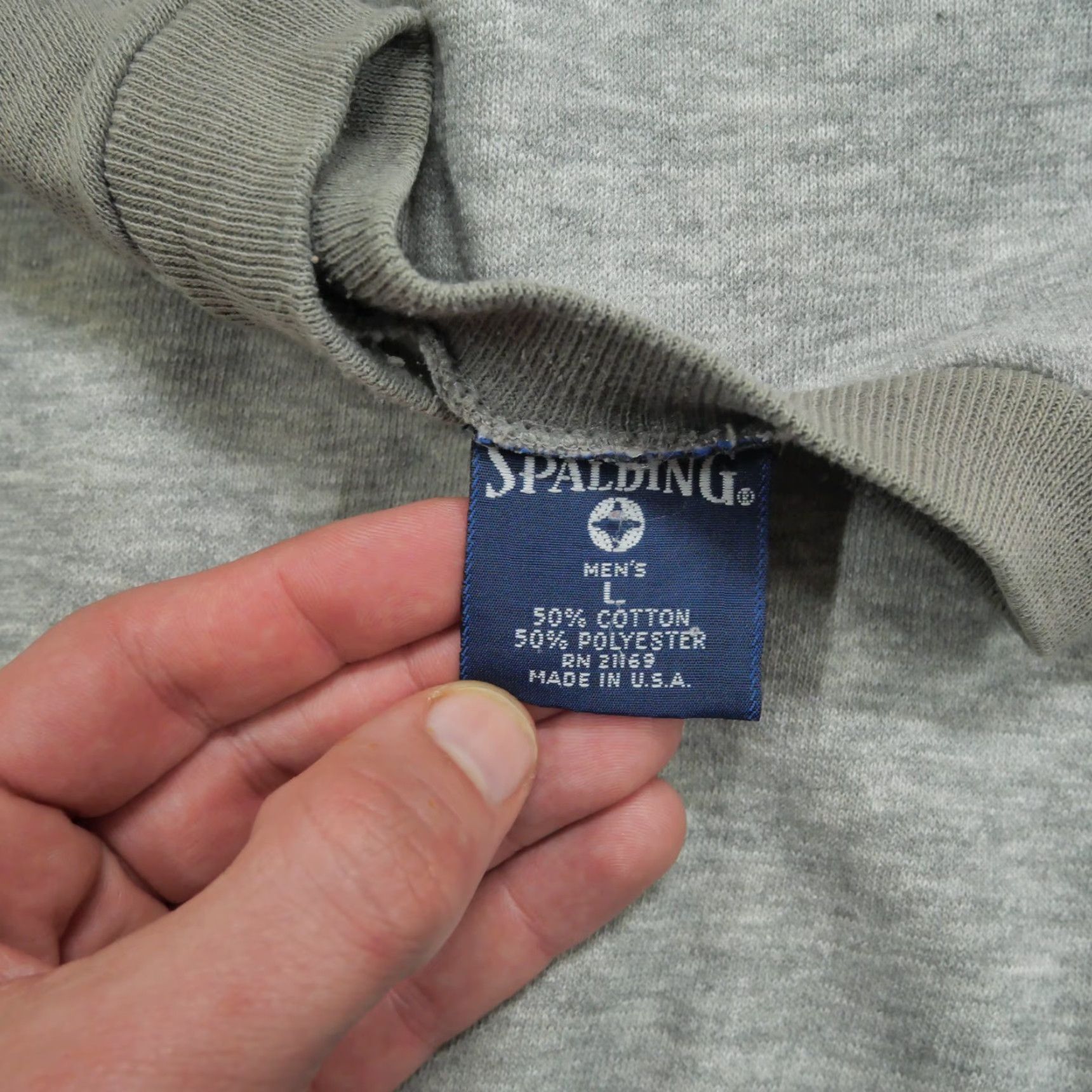 Spalding VINTAGE Spalding Sweatshirt | Sweatshirt | Adult Large | Gray | 90s | Logo | Cotton Blend | Pullover | Crew Neck | Long Sleeve | Regular Fit | Men Size US L / EU 52-54 / 3 - 6 Thumbnail