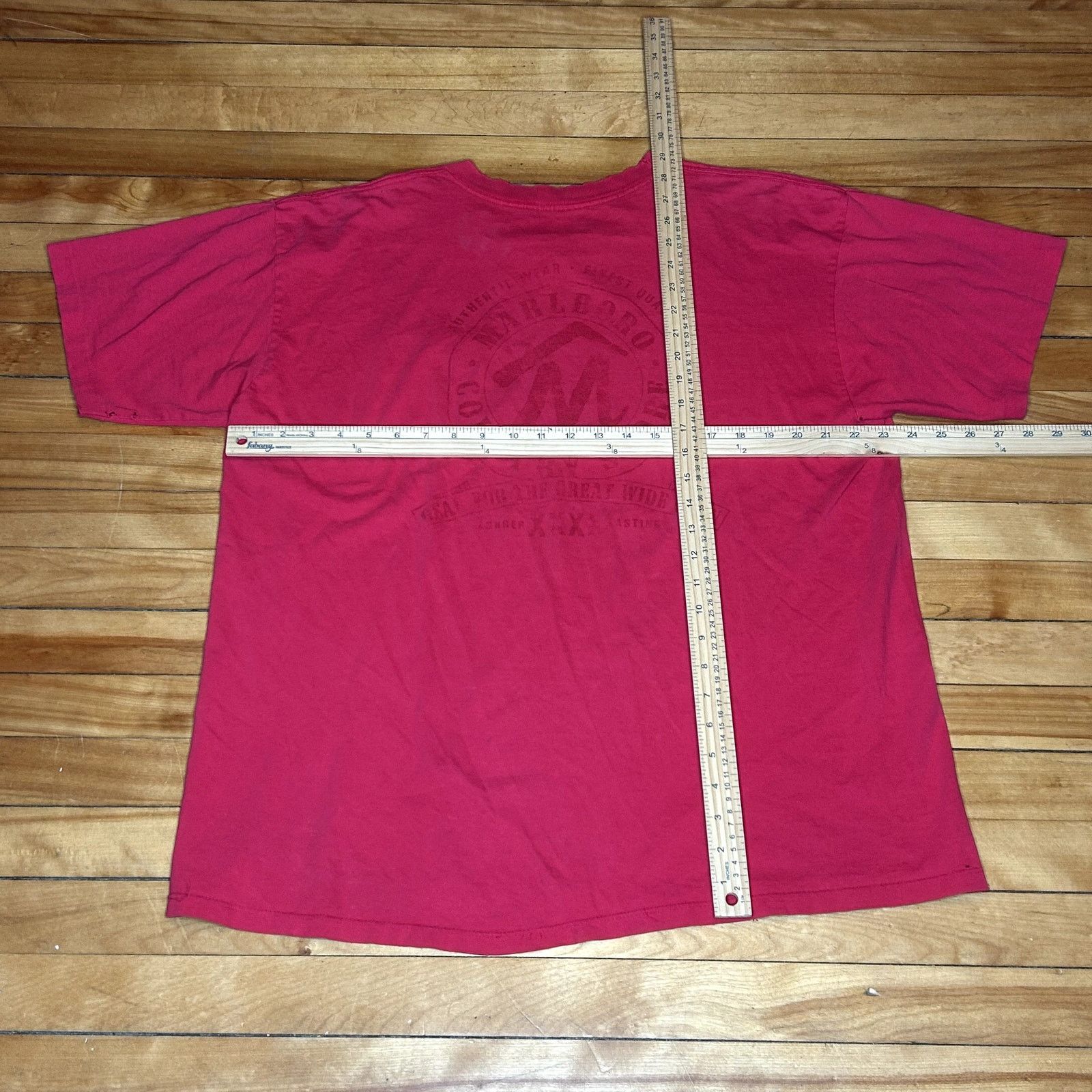 Marlboro Vintage 90s Marlboro Faded Red Pocket T-Shirt Size US XL / EU 56 / 4 - 3 Thumbnail