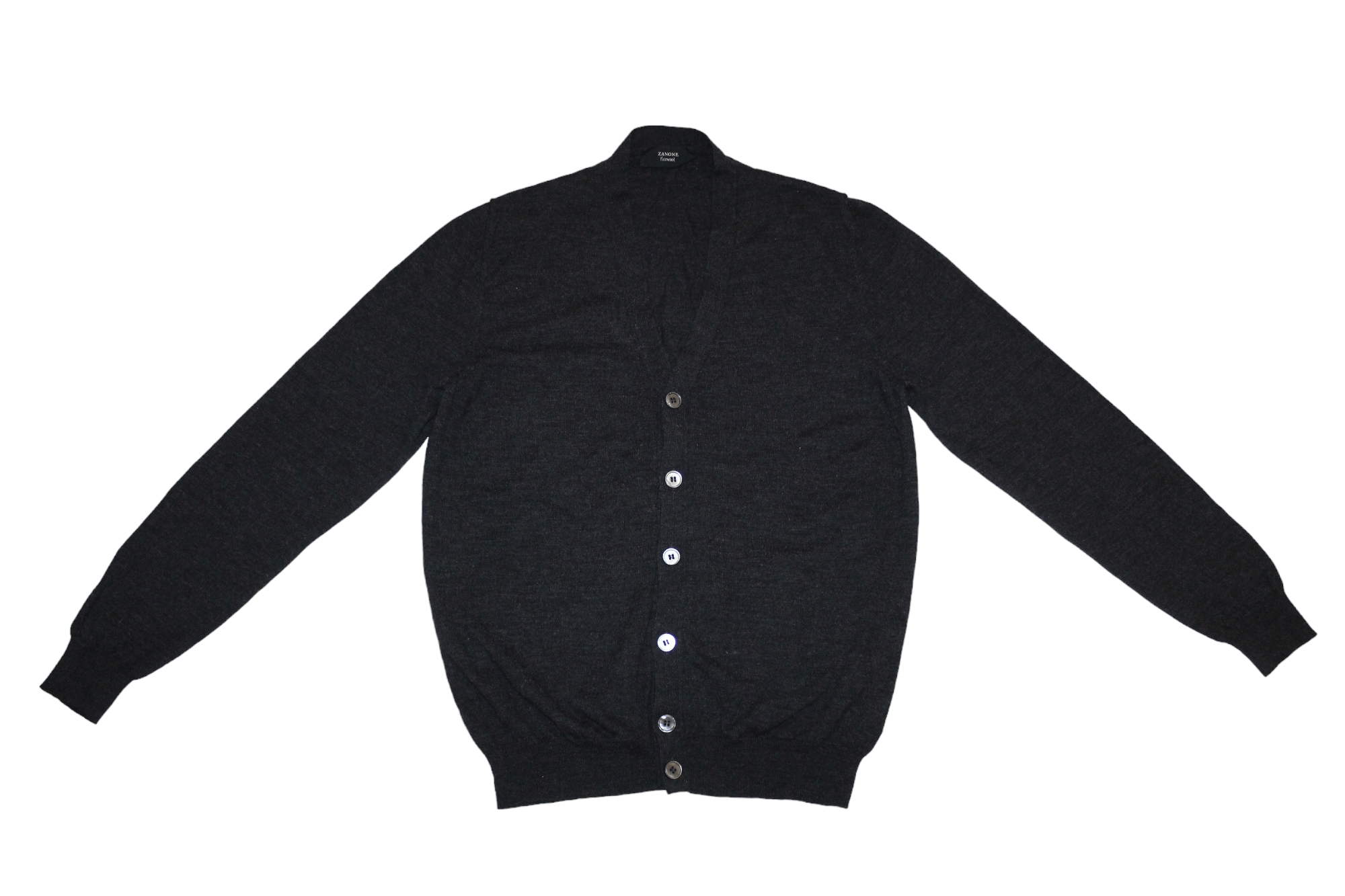 Zanone Zanone Flexwool by Slowear Classic Cardigan Charcoral Grey Size US M / EU 48-50 / 2 - 2 Thumbnail