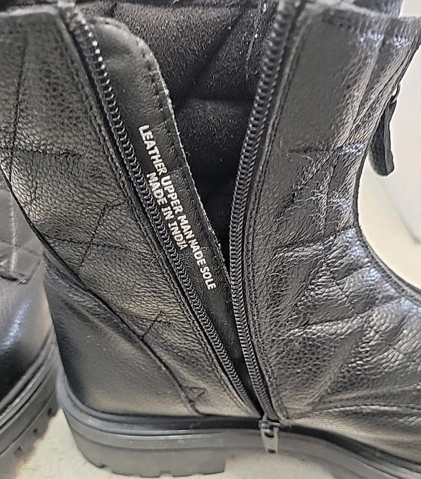 Other Albero Torresi Blk Quilted Leather Moto Boots US 8.5 EUR 40 Size US 9 / IT 39 - 7 Thumbnail