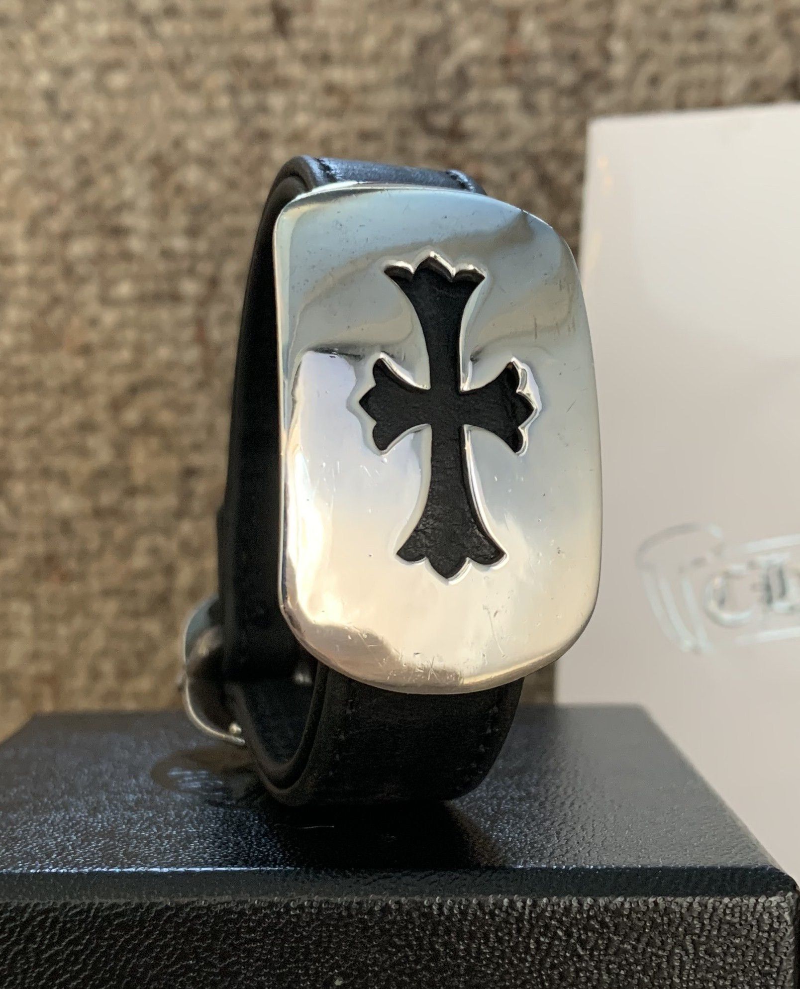 Chrome Hearts Chrome Hearts Silver Cross Gunslinger Leather Bracelet Size ONE SIZE - 5 Thumbnail