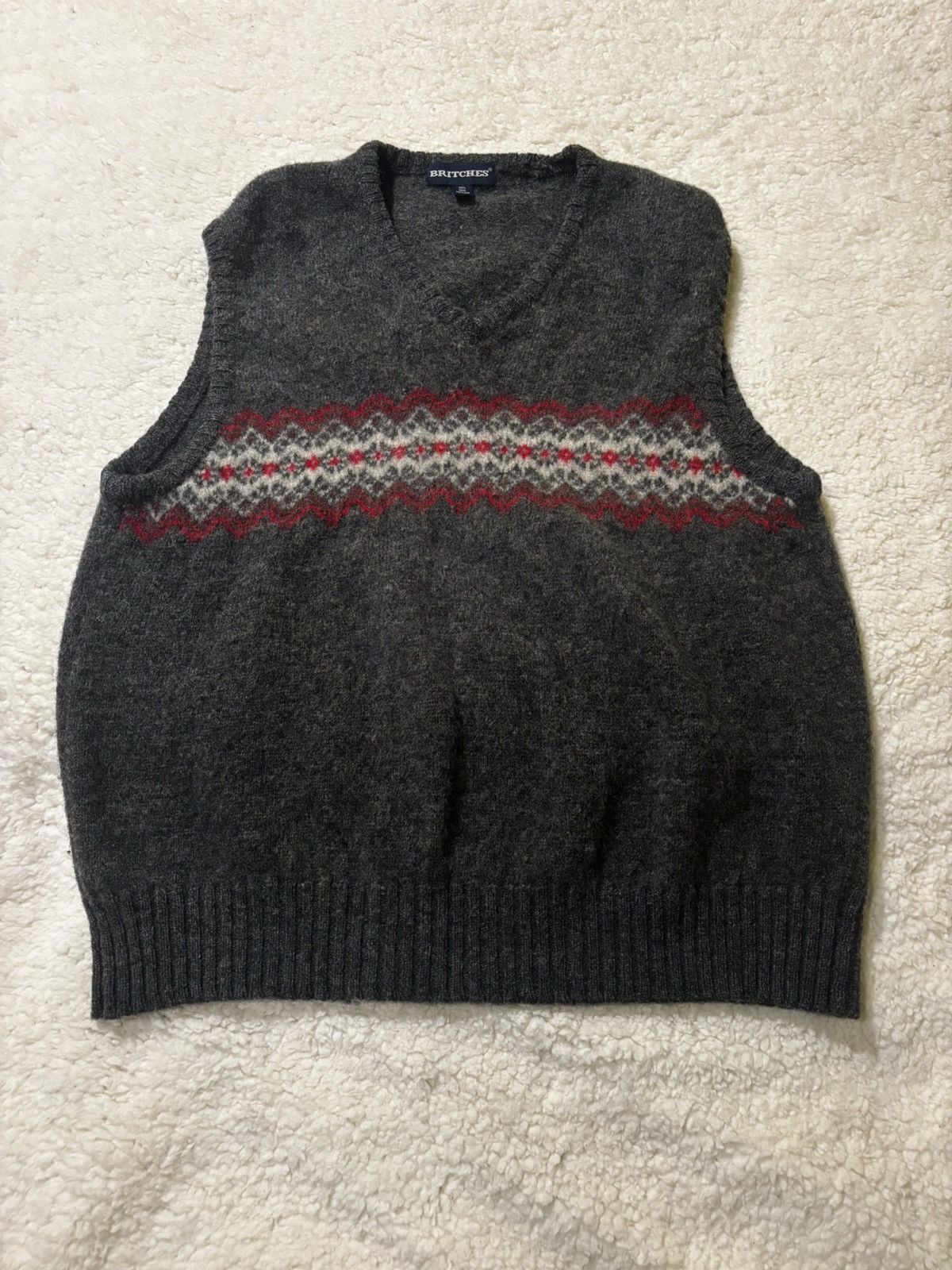 Britches Men’s gray wool vest0701 Size US XL / EU 56 / 4 - 1 Thumbnail