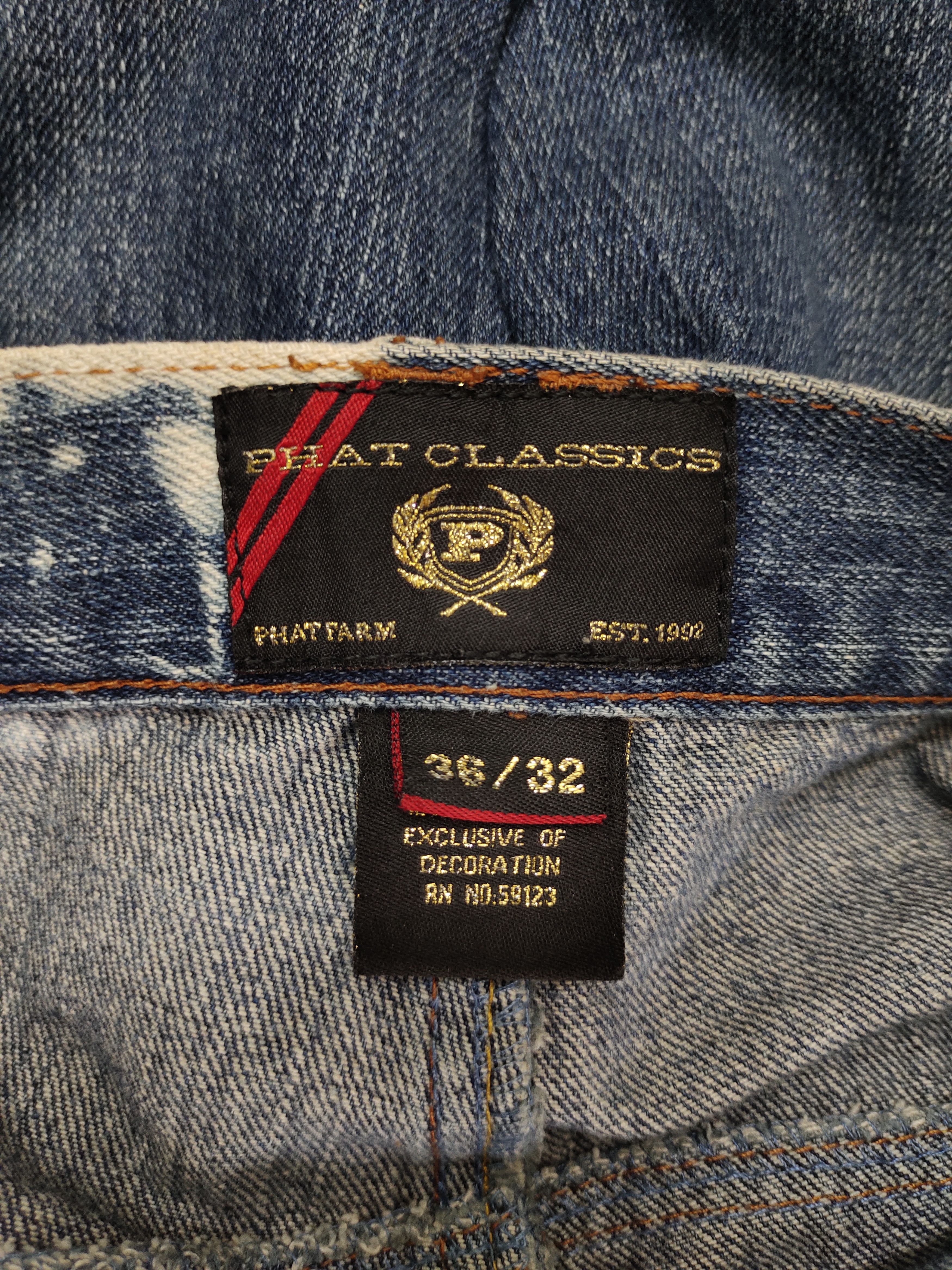 Phat Farm Baggy Jeans Phat Farm Distressed Wide Leg Denim Y2k Jnco Size US 37 - 16 Thumbnail