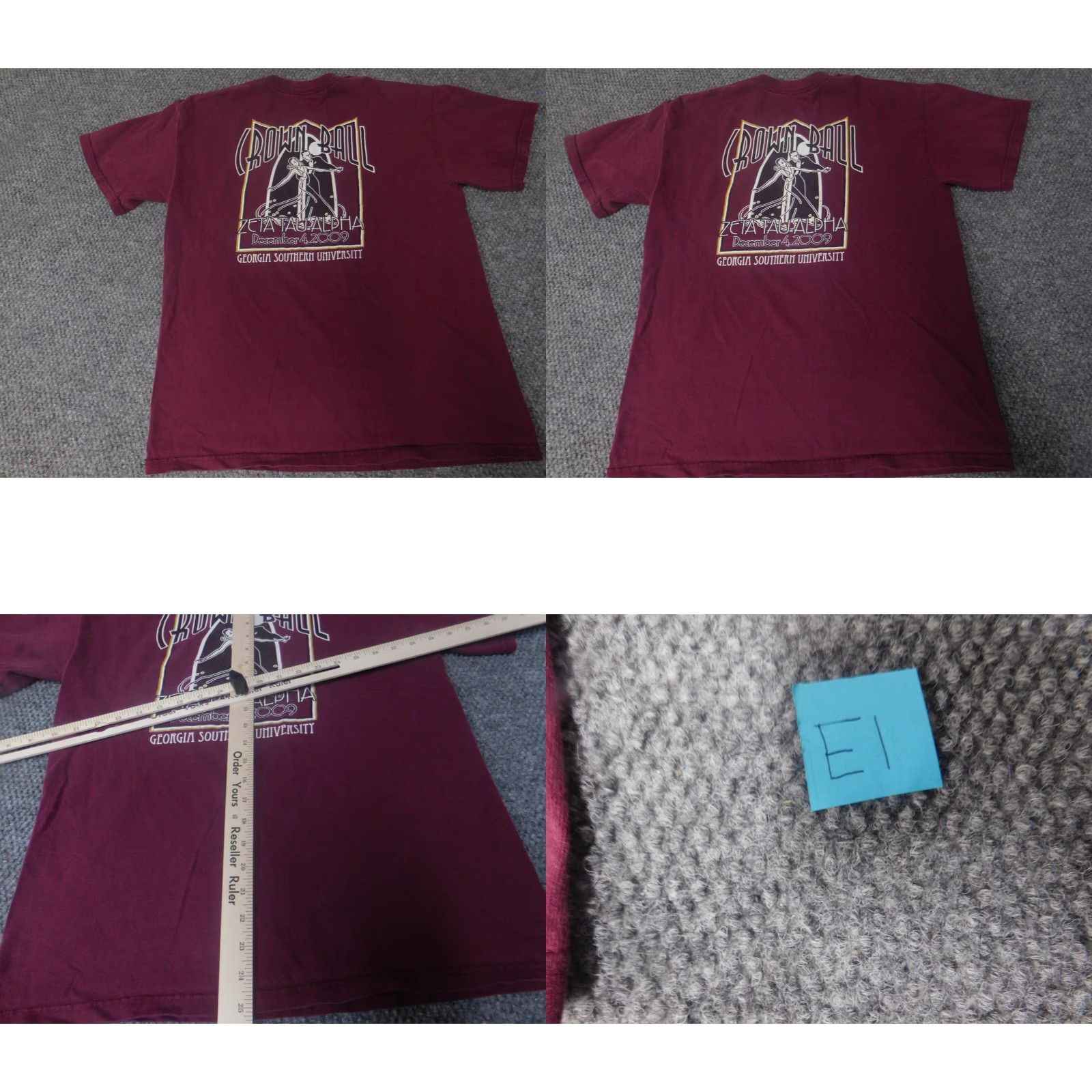 Gildan Gildan Shirt Mens Medium Burgundy Colorful Modern Crew Neck Cotton Blend Polyester Button T-Shirt Short Sleeve Zeta Tau Alpha Reg Size US M / EU 48-50 / 2 - 8 Thumbnail