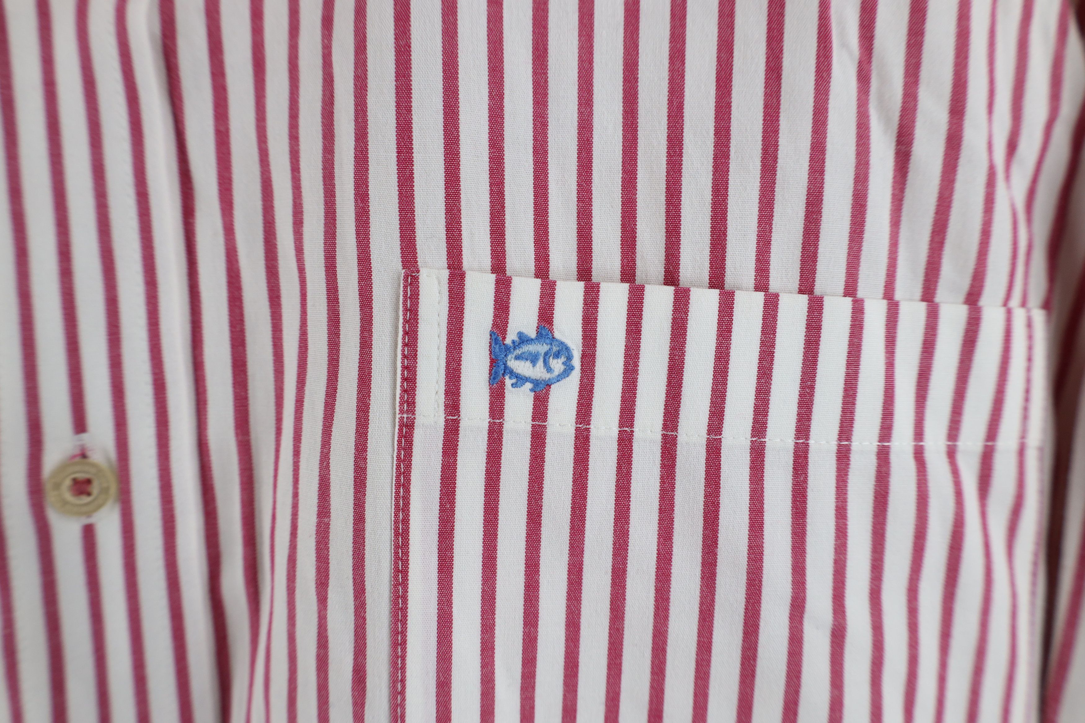 Southern Tide × Vintage Southern Tide Fish Logo Striped Oxford Button Down Shirt Size US L / EU 52-54 / 3 - 4 Thumbnail