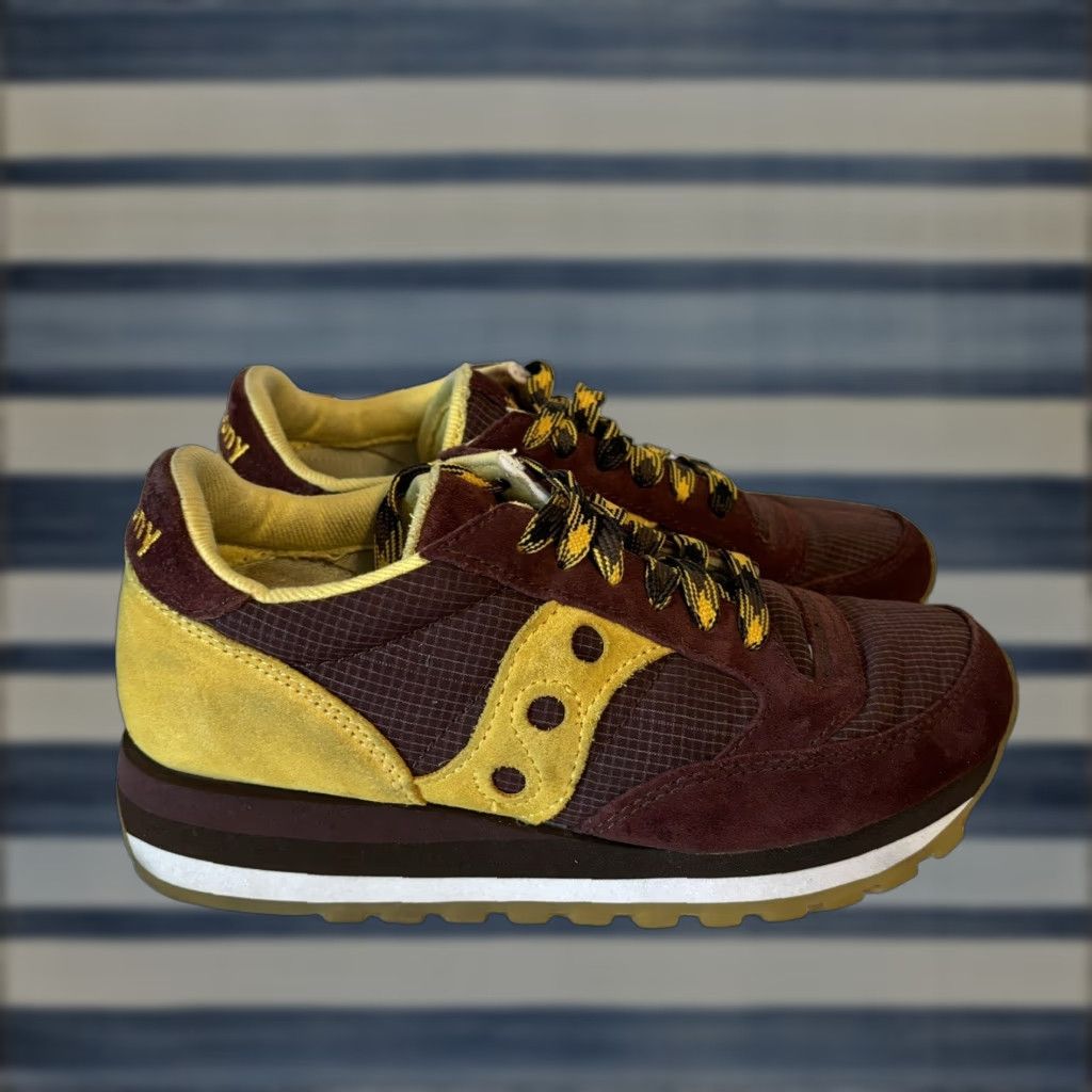 Saucony Saucony Jazz Original Womens Size 6 Dark Red Burgundy / Yellow Retro Low Top Sneaker Size M / US 6-8 / IT 42-44 - 1 Thumbnail