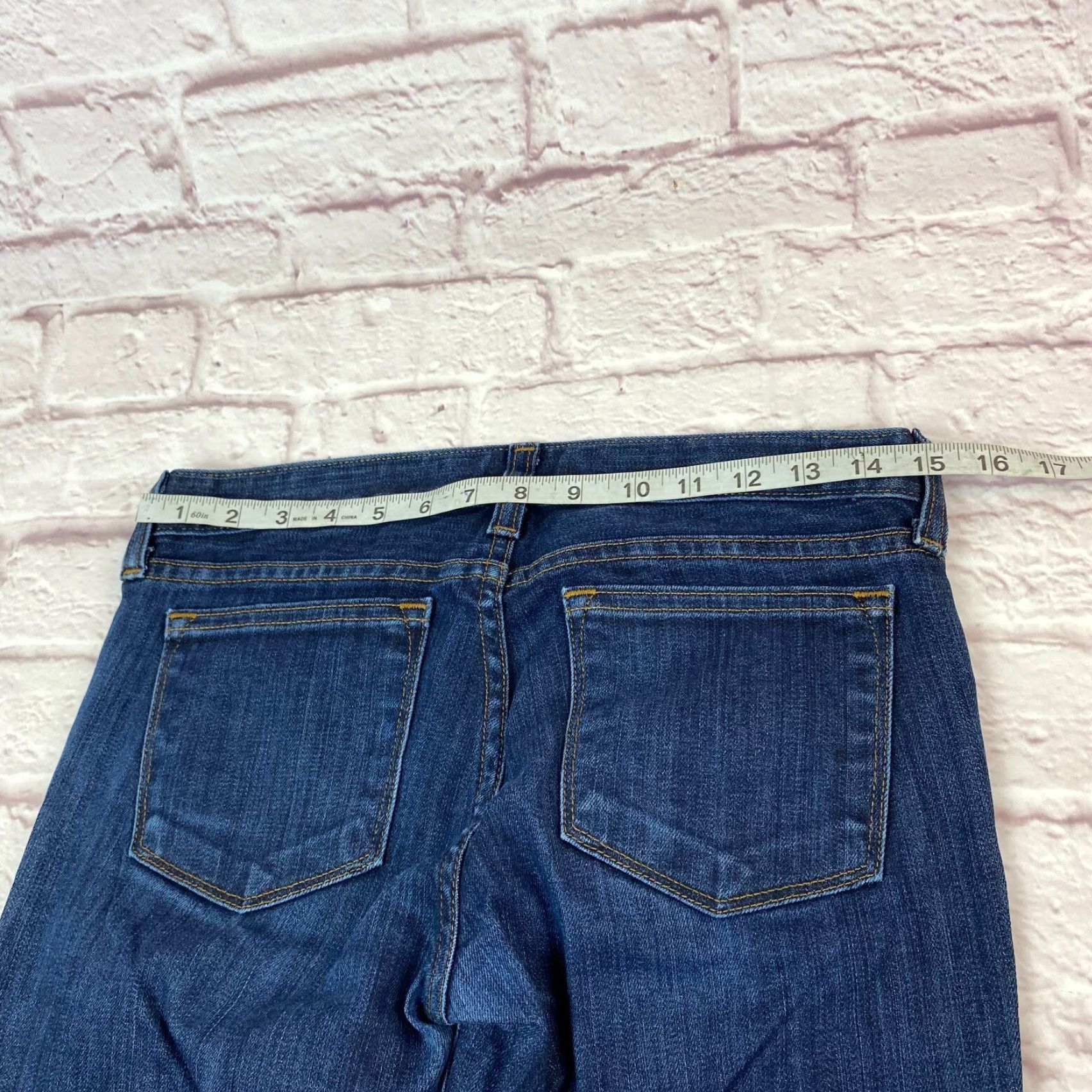 J.Crew J.CREW Toothpick Jeans Teen Junior Size 25 Skinny Low Rise Denim Dark Wash Shirt Size 42" / US 20 - 6 Thumbnail