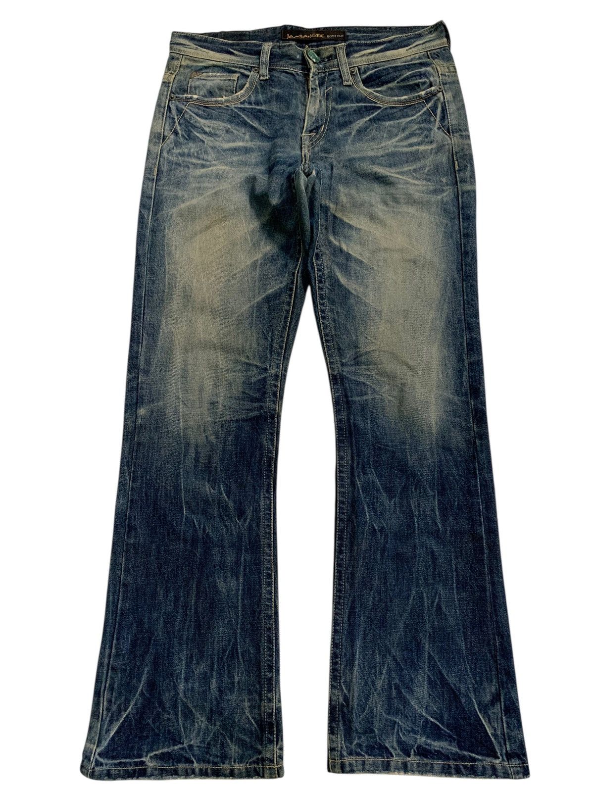 GOSTAR DE FUGA FLARE JAMBANGEE RUSTY PUNK STYLE JAPANESE DISTRESSED DENIM Size US 34 / EU 50 - 2 Thumbnail